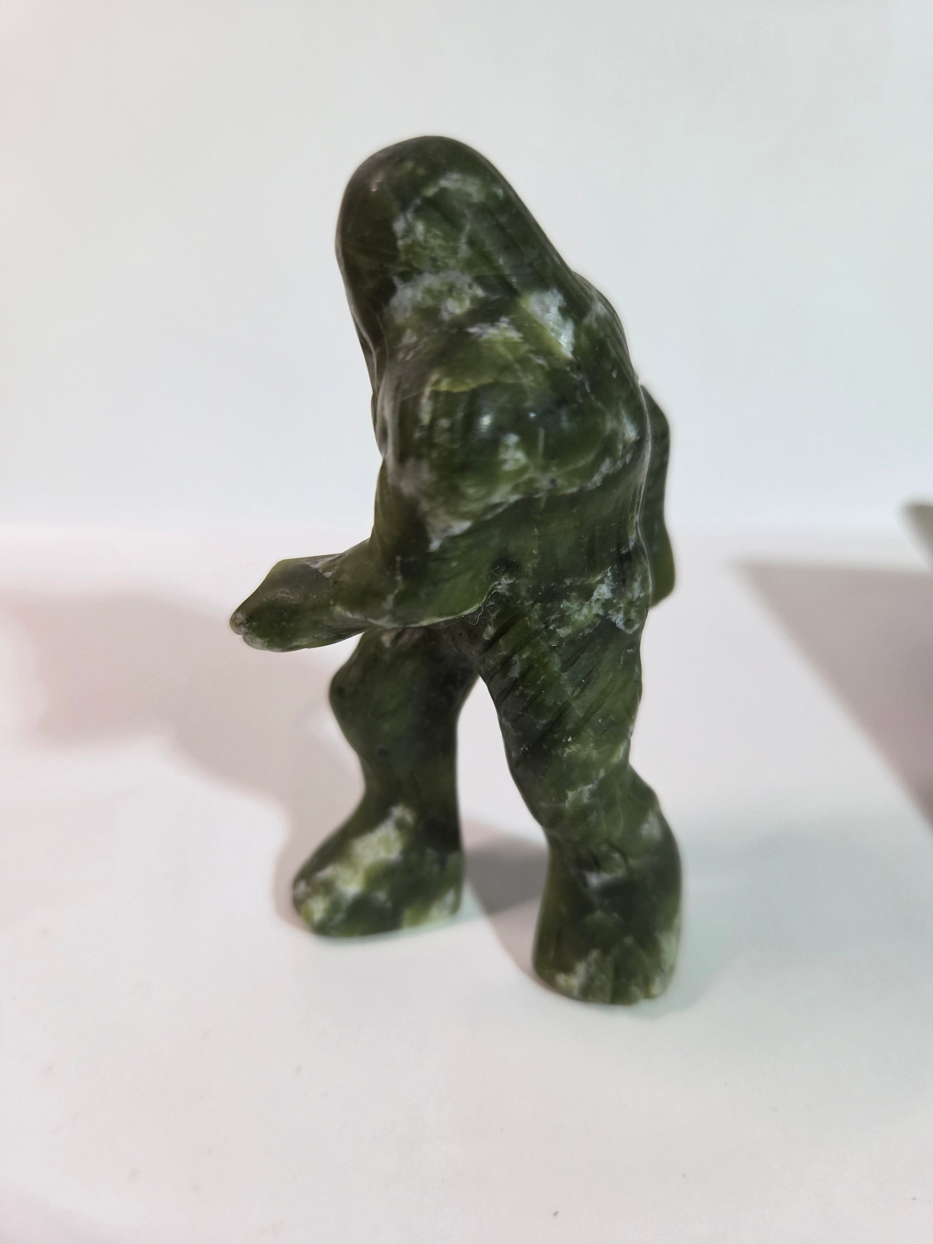 Green Jade Bigfoot Carving