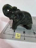 Green Jade Elephant Carving - Specimen D