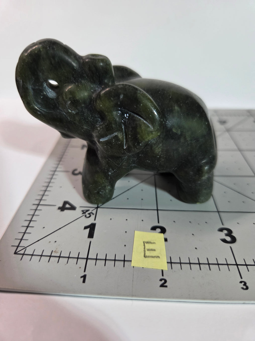 Green Jade Elephant Carving - Specimen E