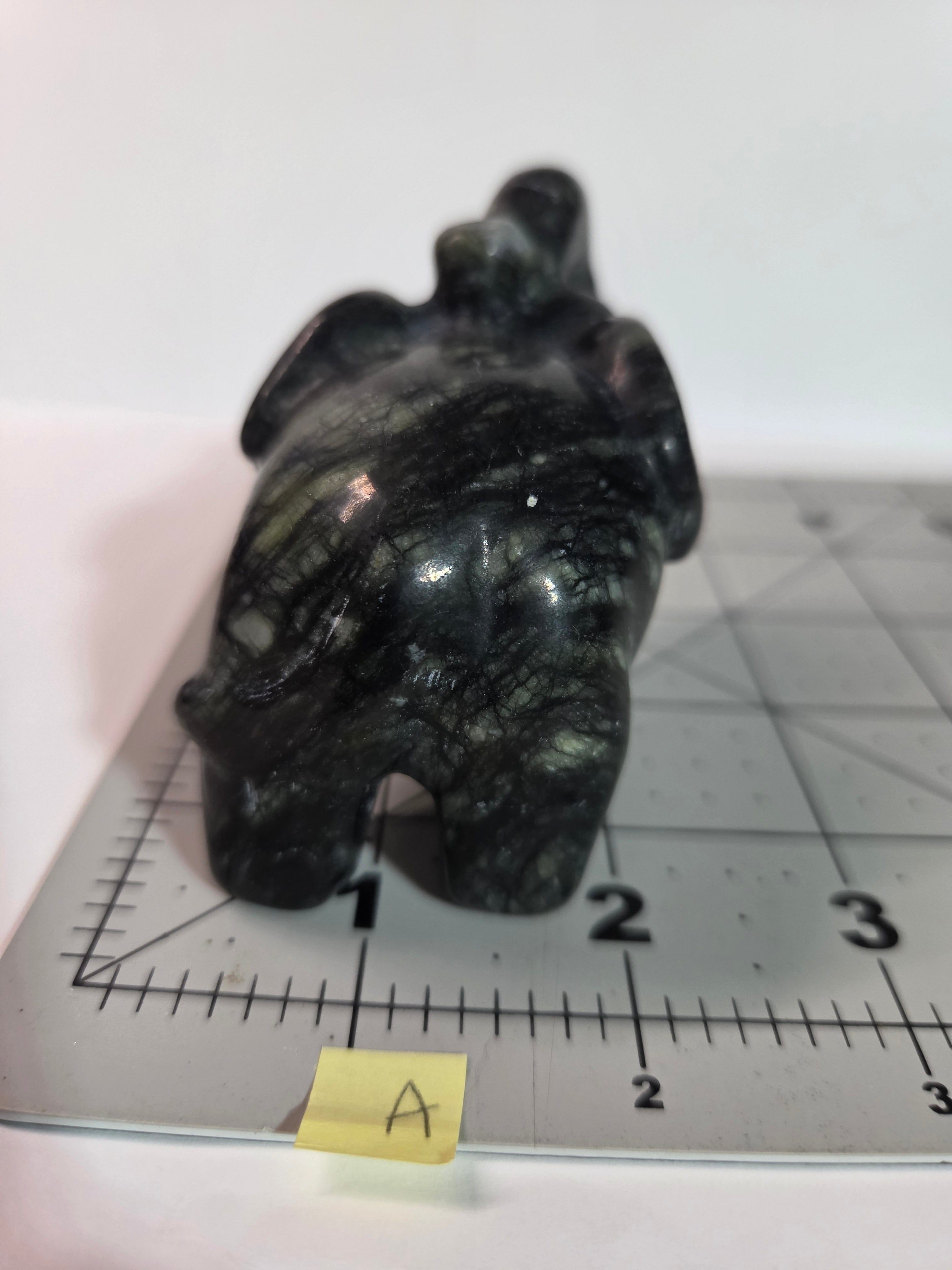 Green Jade Elephant Carving - Specimen A