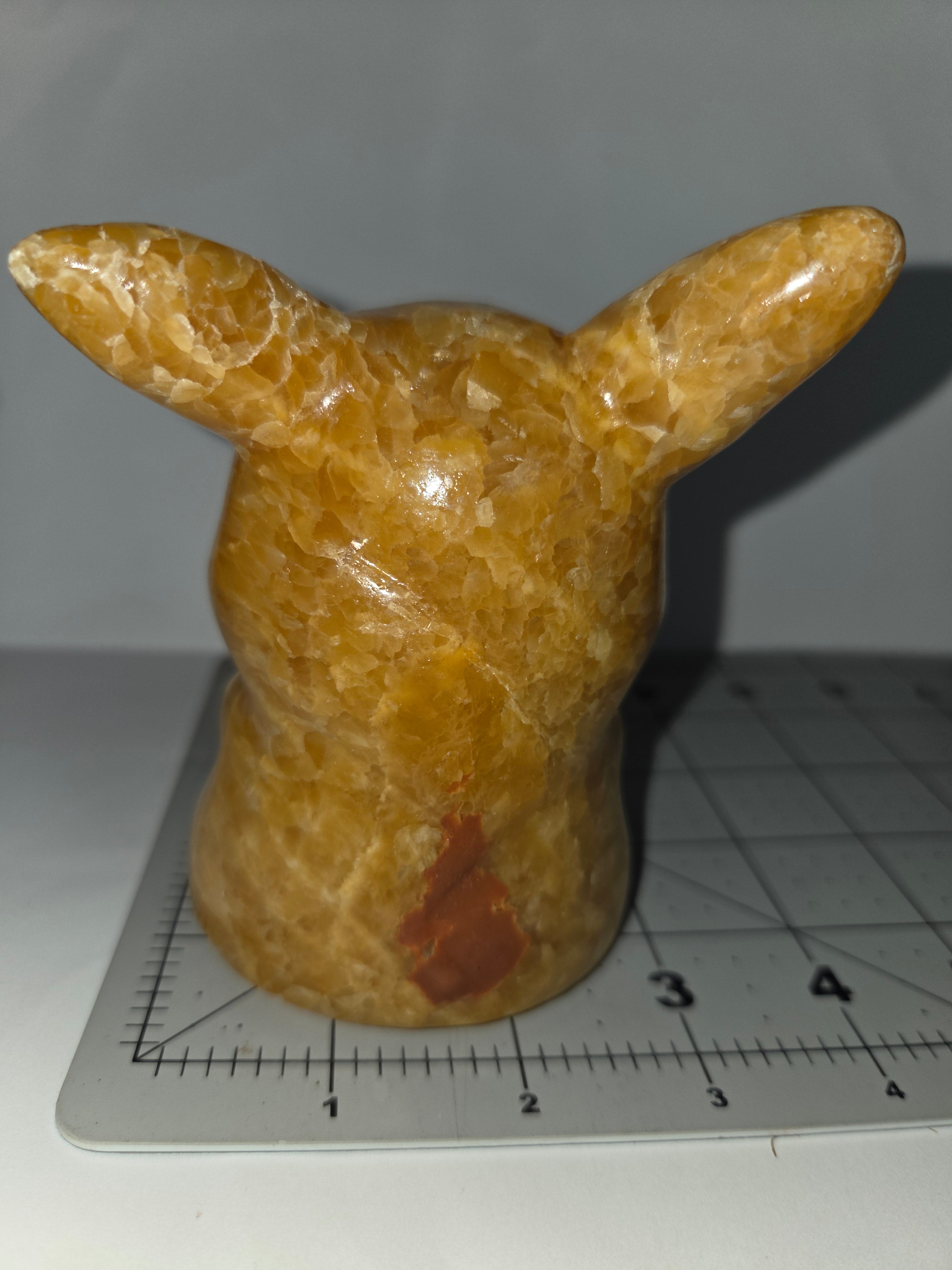 Honey Calcite Pikachu Carving