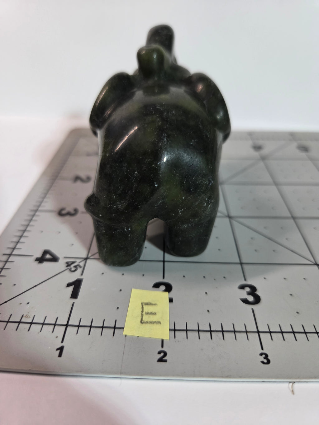 Green Jade Elephant Carving - Specimen E