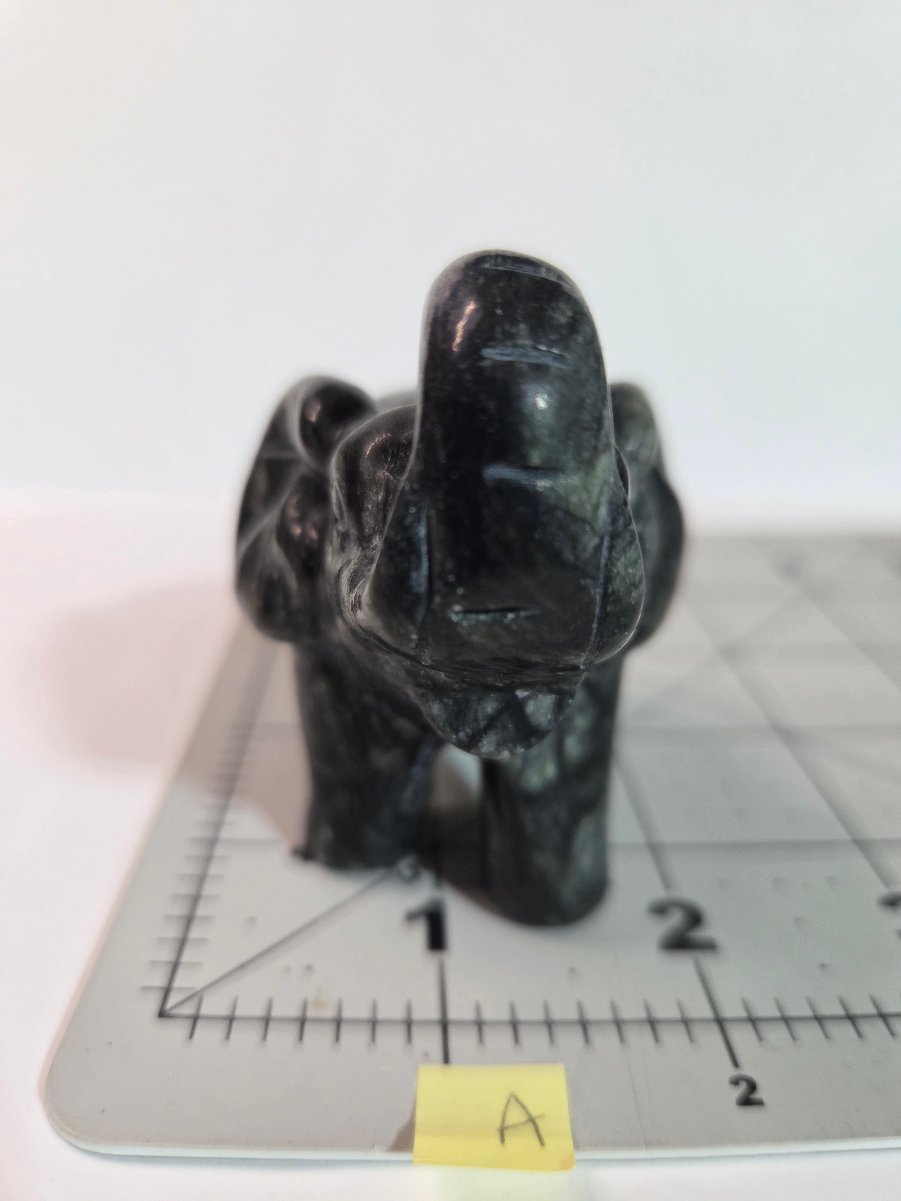 Green Jade Elephant Carving - Specimen A