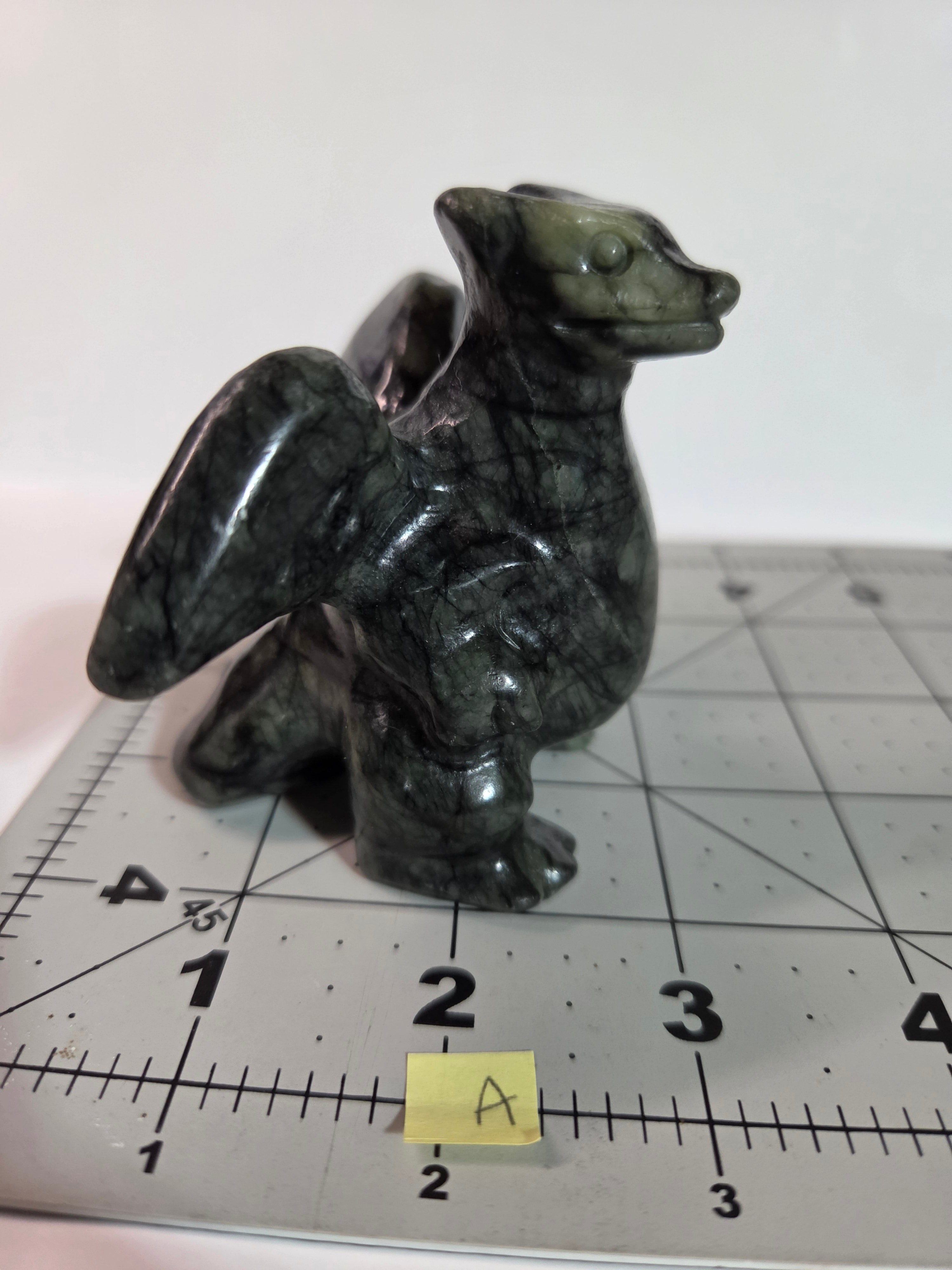 Green Jade Pokémon Charizard Carving - Specimen A
