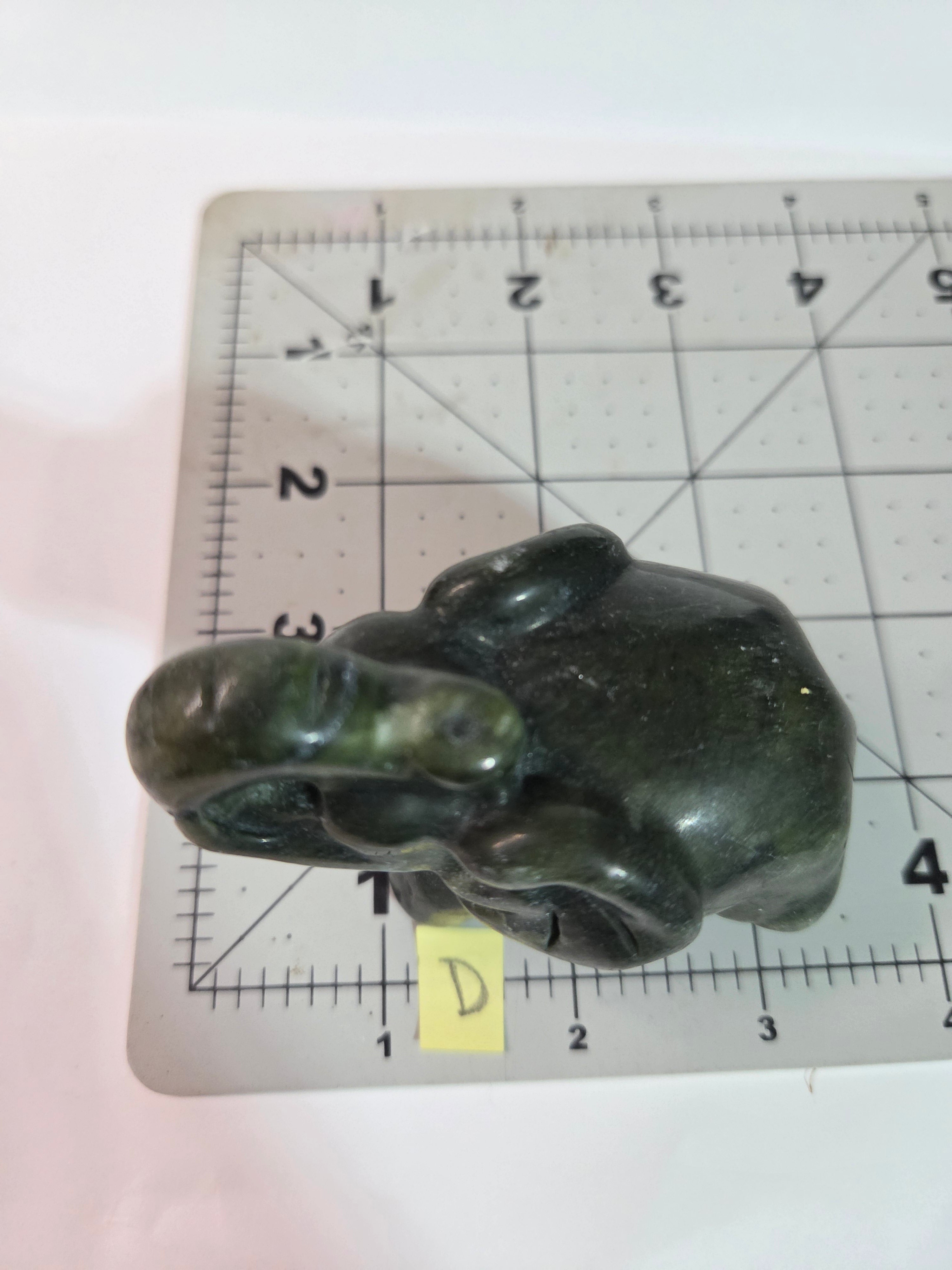 Green Jade Elephant Carving - Specimen D