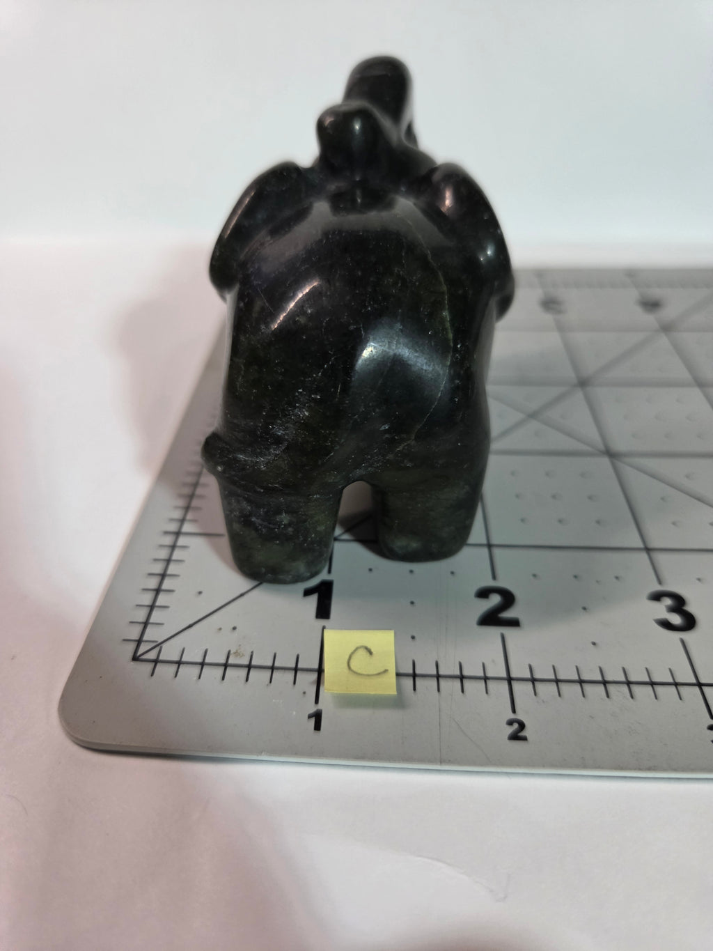 Green Jade Elephant Carving - Specimen C