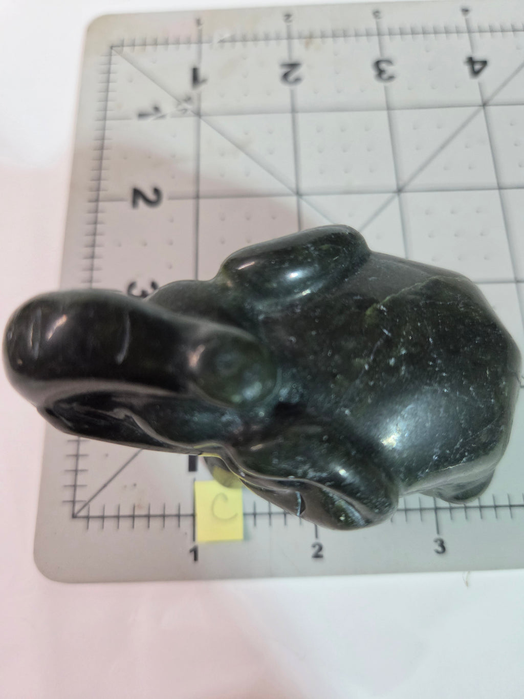 Green Jade Elephant Carving - Specimen C