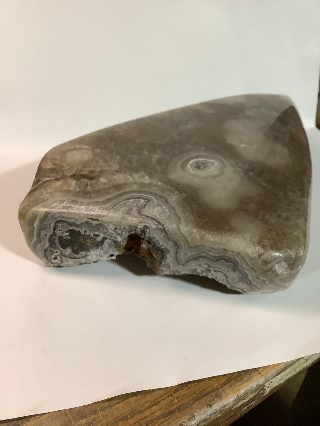 Missouri Hand-Polished Lacy Agate with Agate Eyes - Specimen #8