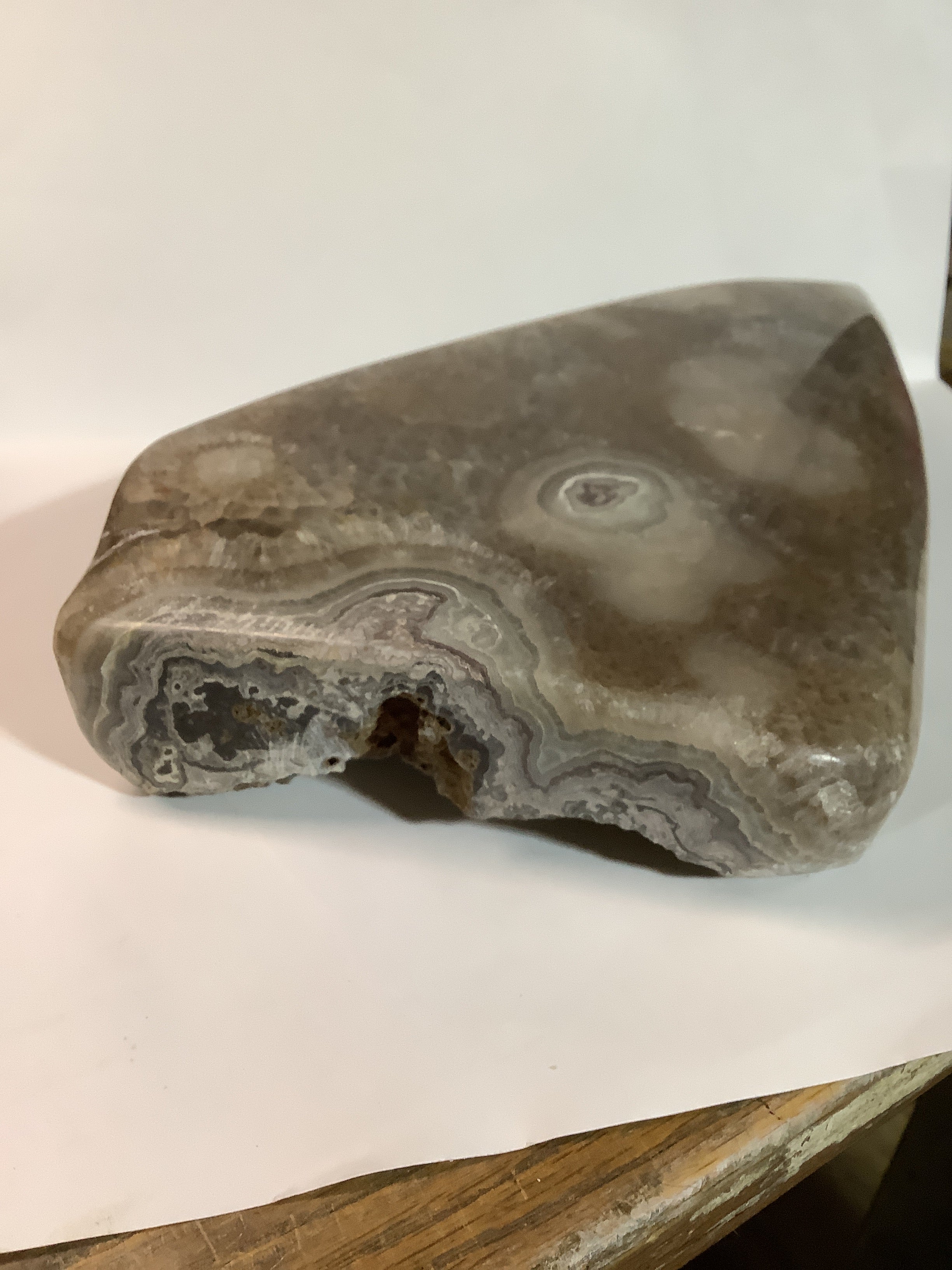 Missouri Hand-Polished Lacy Agate with Agate Eyes - Specimen #8