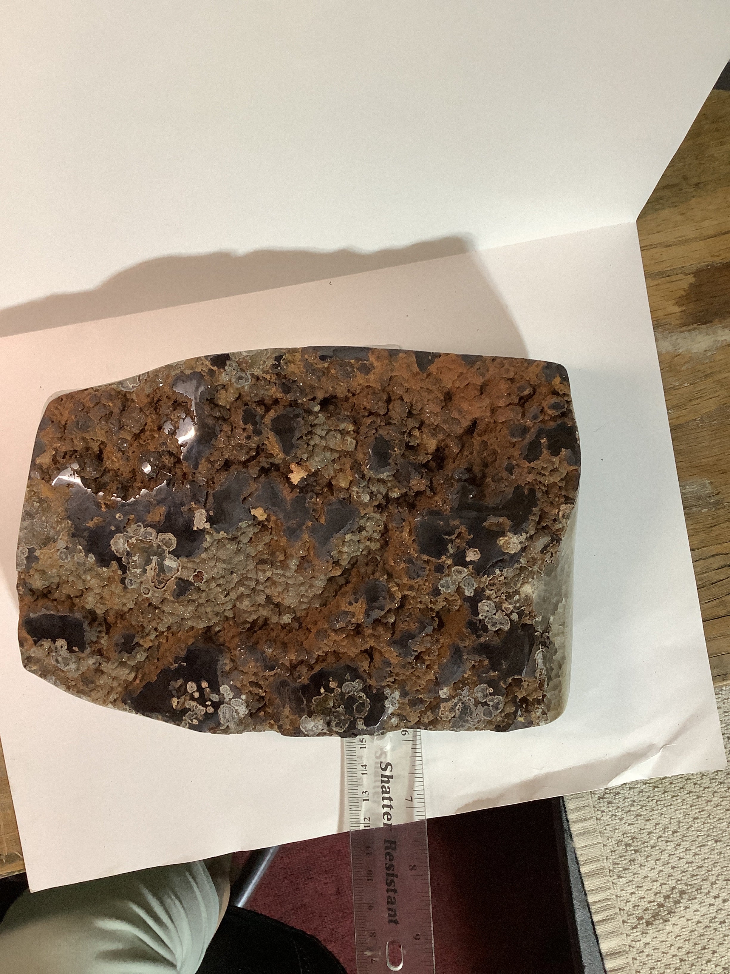 Missouri Hand-Polished Lacy Agate with Bronze Chalcedony, Hematite & Barite - Specimen #9
