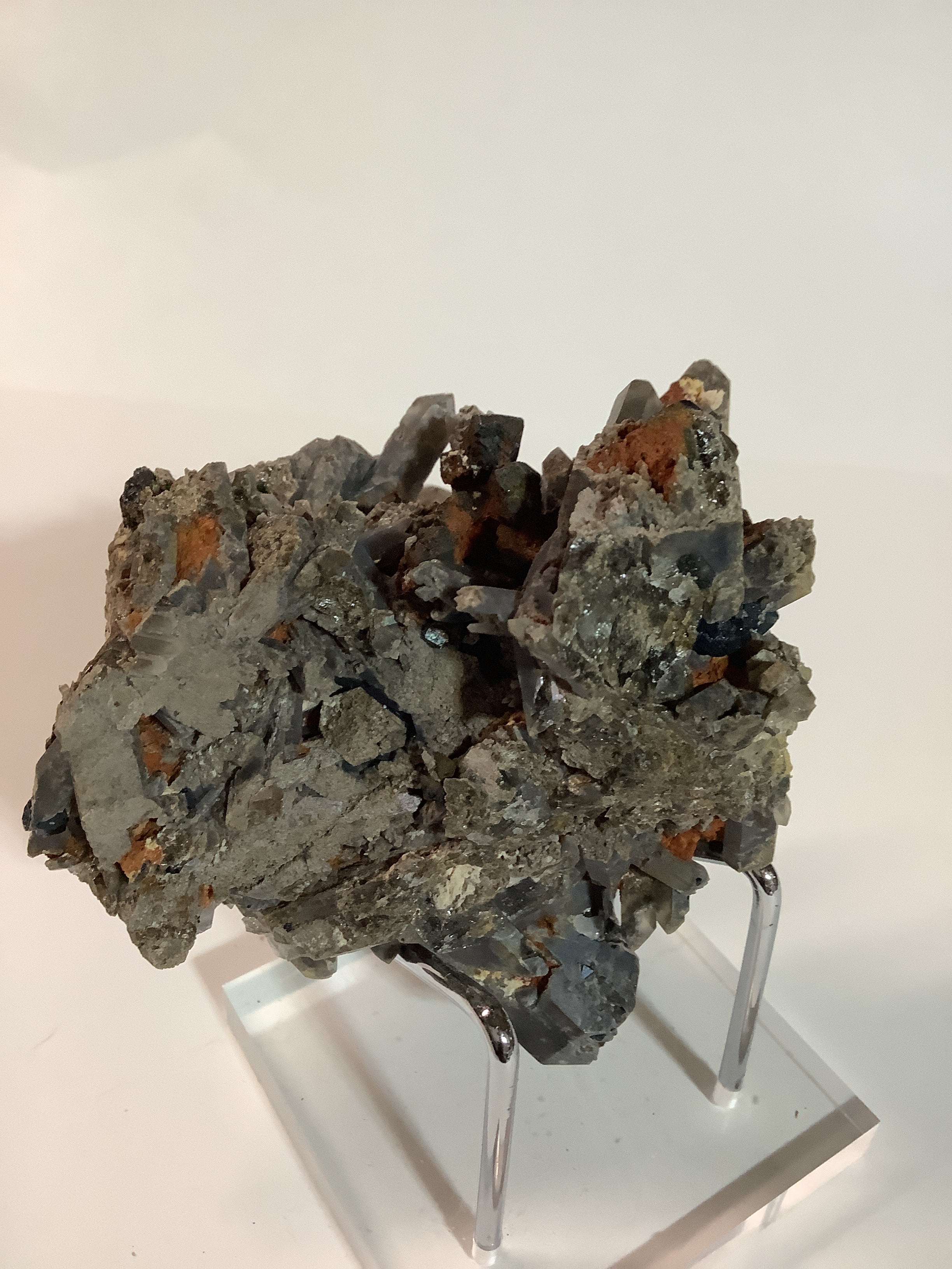 Arkansas Smoky Quartz Cluster with Rare Brookite - Specimen #5