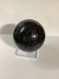 Astrophyllite and Garnet Sphere - Fireworks Stone with Blue and Silver Flashes