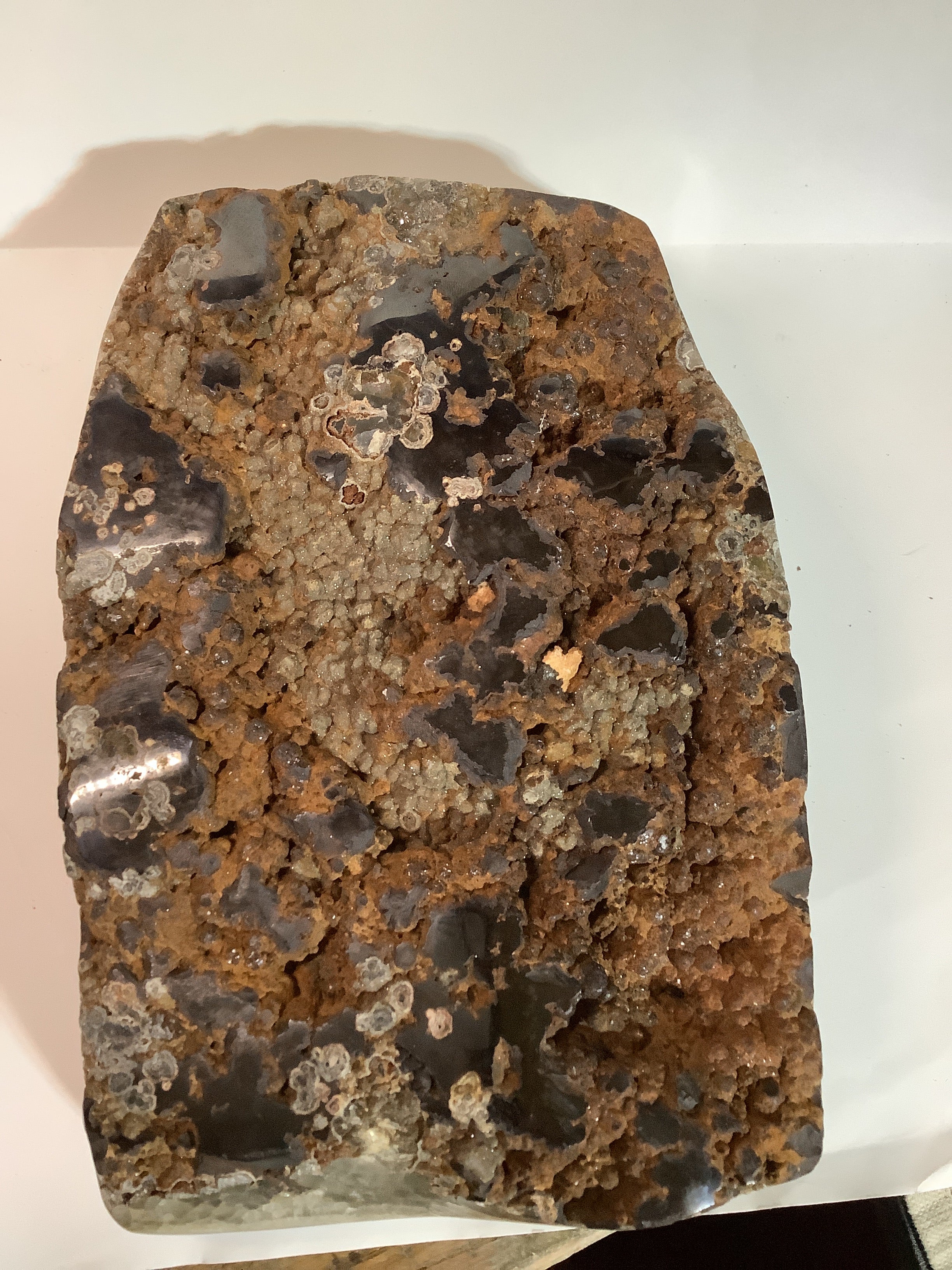 Missouri Hand-Polished Lacy Agate with Bronze Chalcedony, Hematite & Barite - Specimen #9