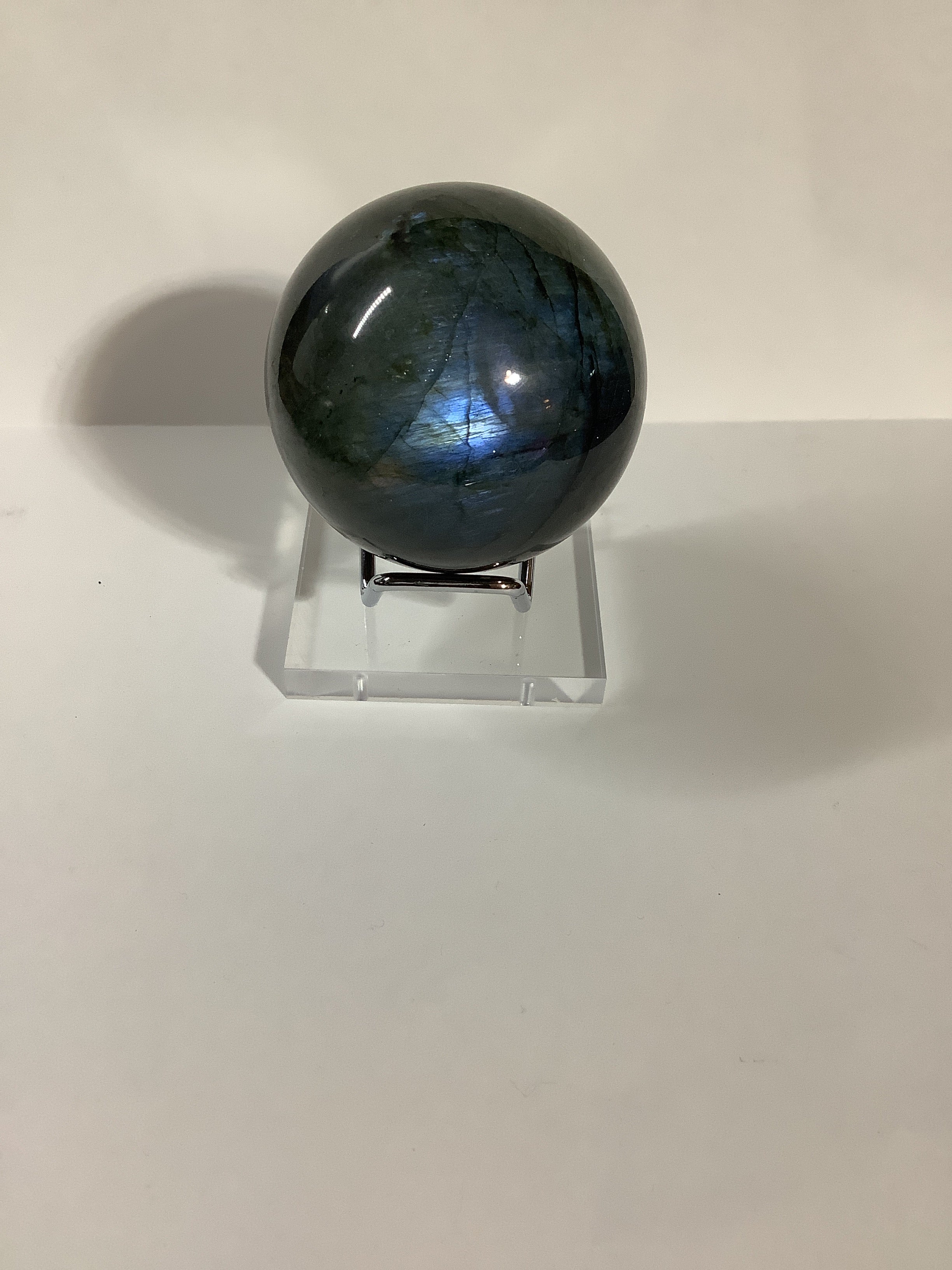 Labradorite Sphere with Blue, Gold and Silver Flashes