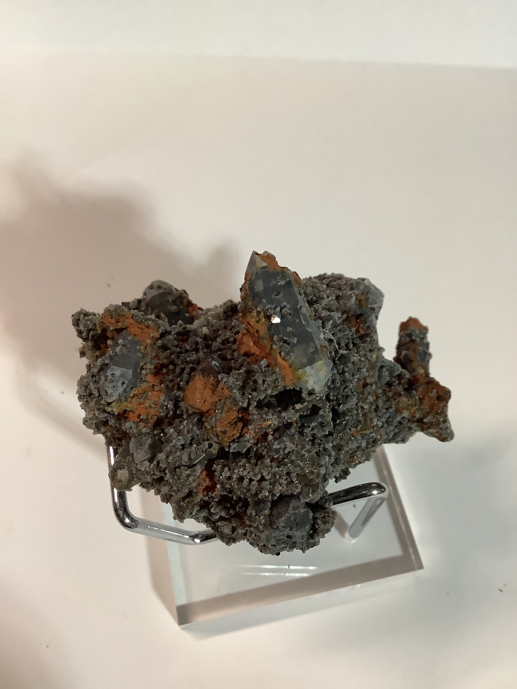Arkansas Smoky Quartz Cluster with Rare Brookite - Double Terminated Points, Oreo Cap & Brookite on Point - Specimen #3