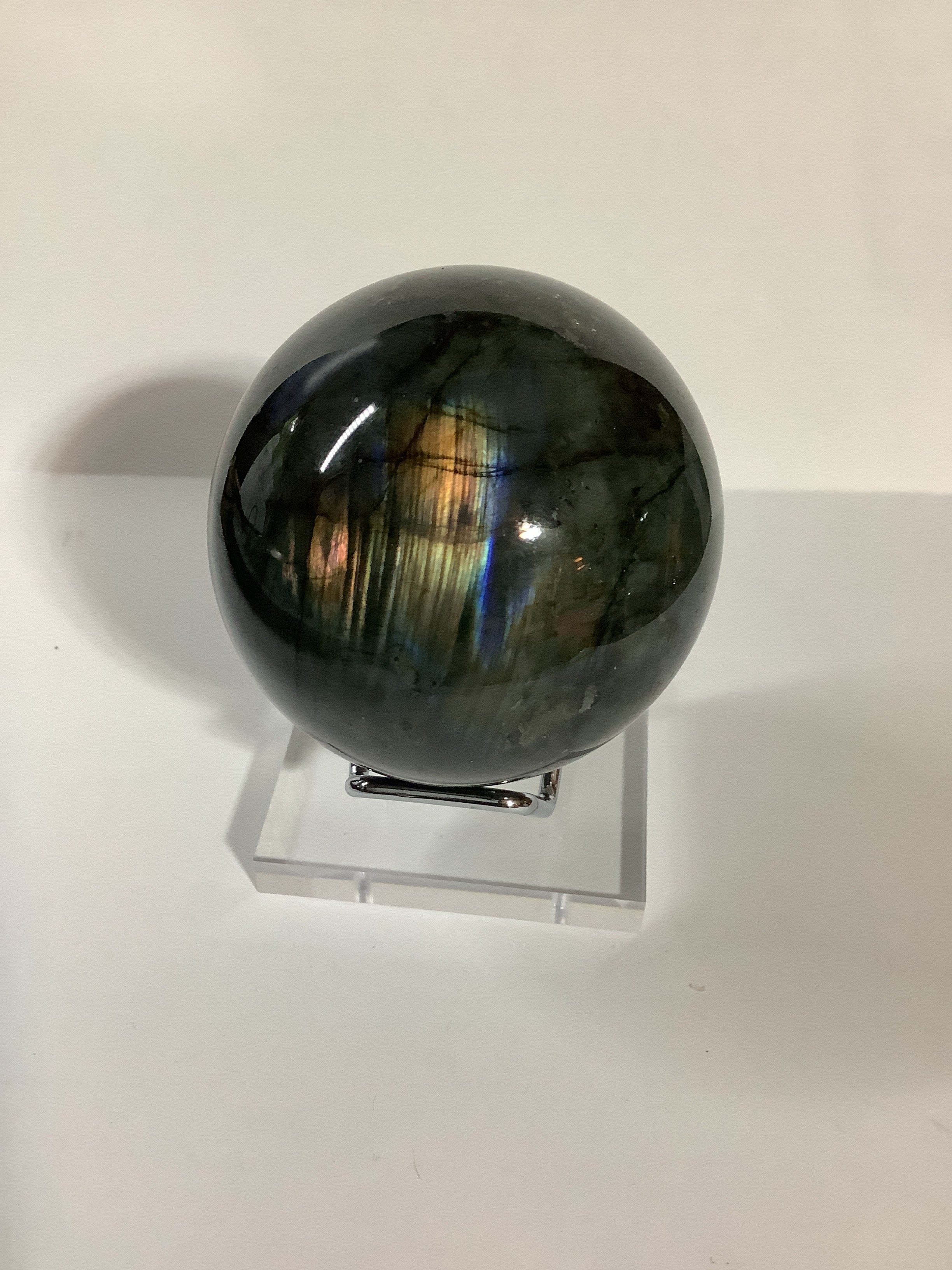 Labradorite Sphere with Gold, Blue, Purple and Red Flashes