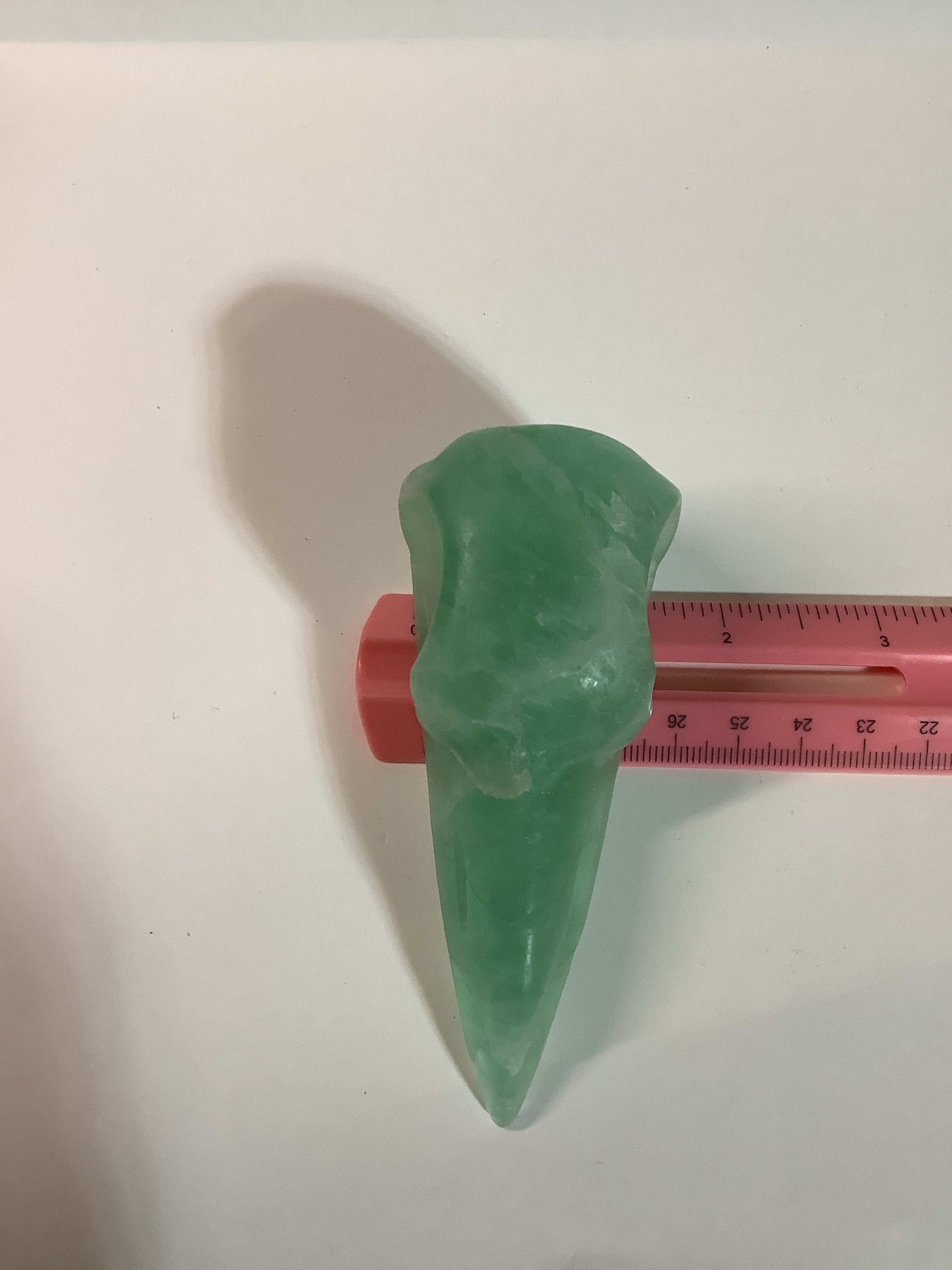 Green Fluorite Crow Skull Carving - 4 inch