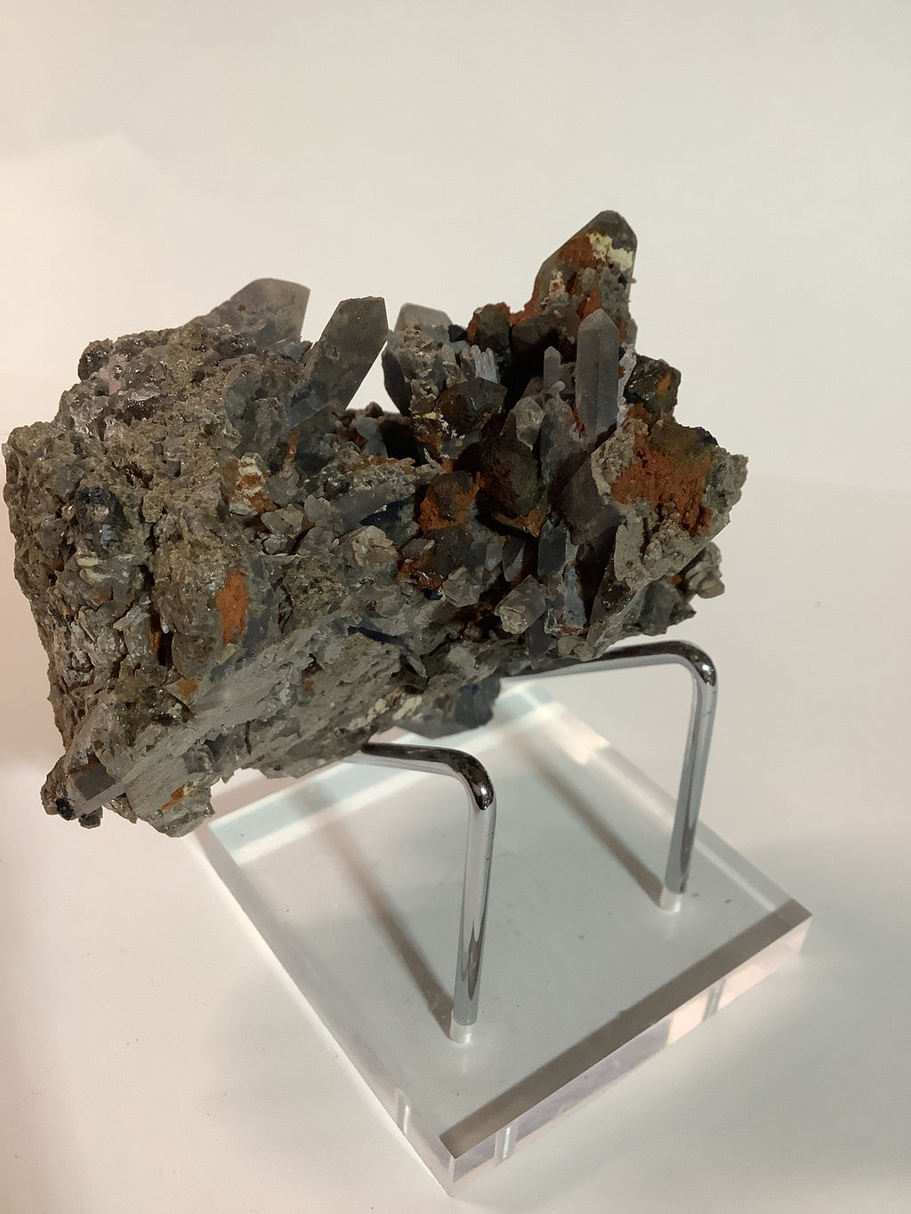 Arkansas Smoky Quartz Cluster with Rare Brookite - Specimen #5