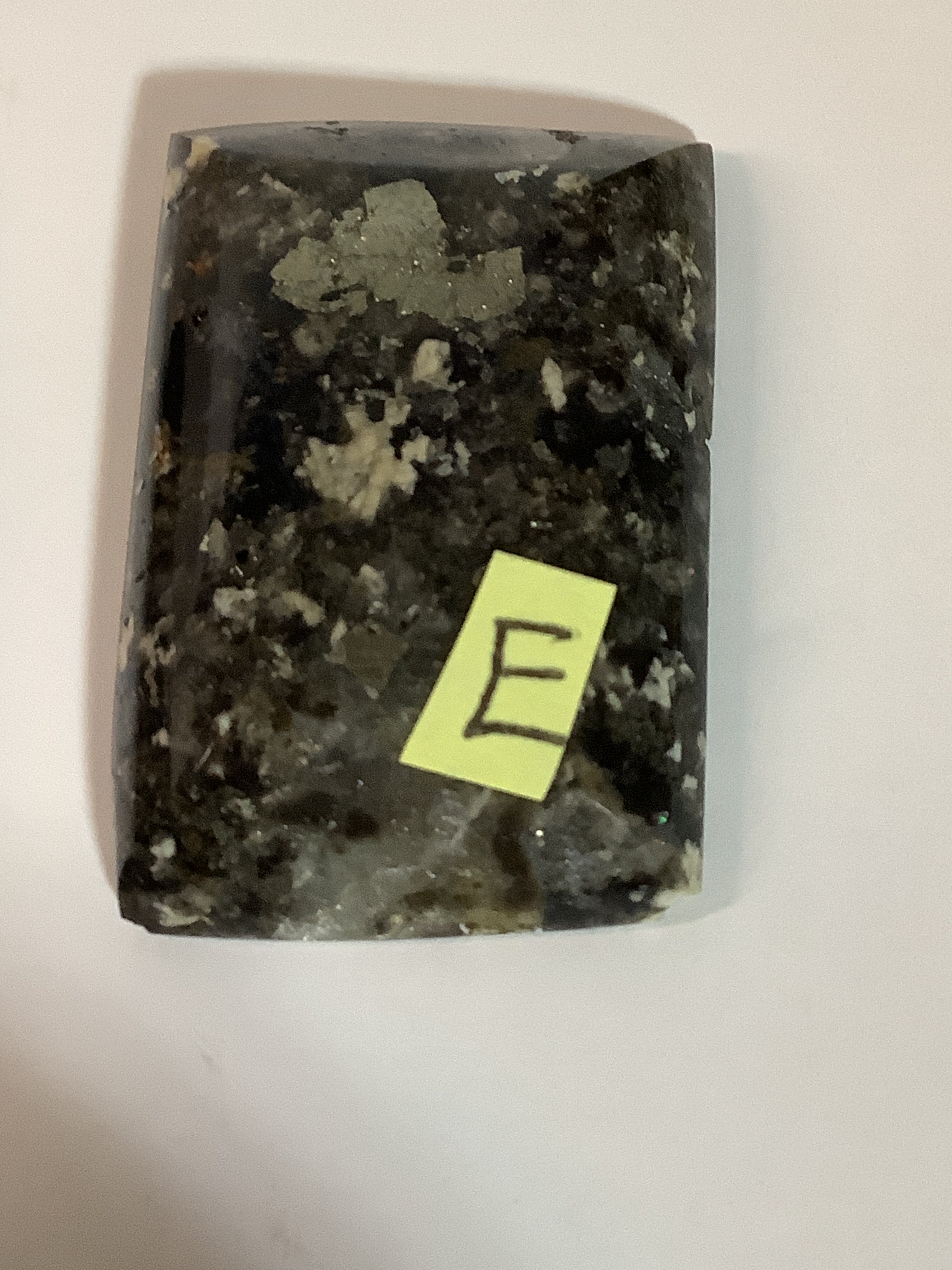 Arkansas Smoky Quartz Freeform Cabochon with Pyrite and Barite E