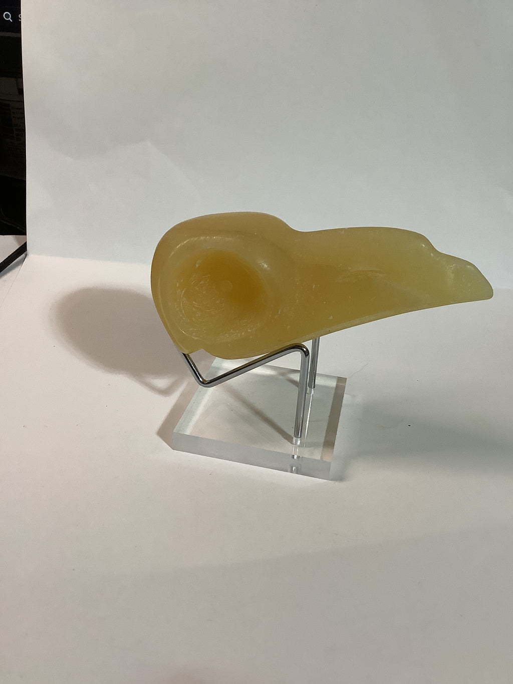 Honey Calcite Crow Skull Carving - 4 inch