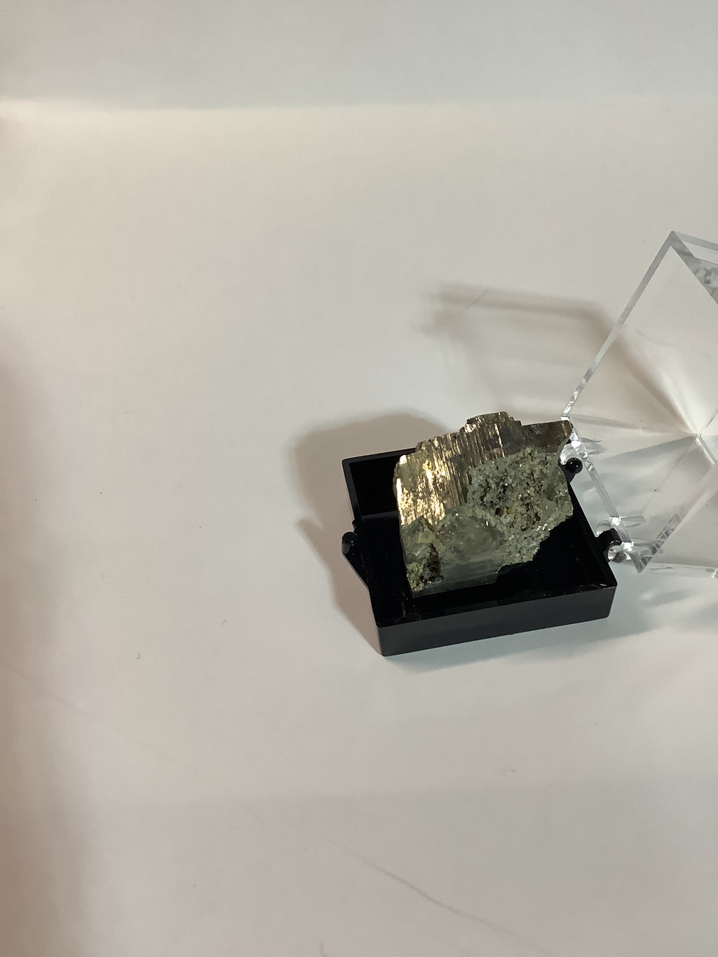 Arkansas Pyrite Cube in Acrylic Display Case - Specimen #4