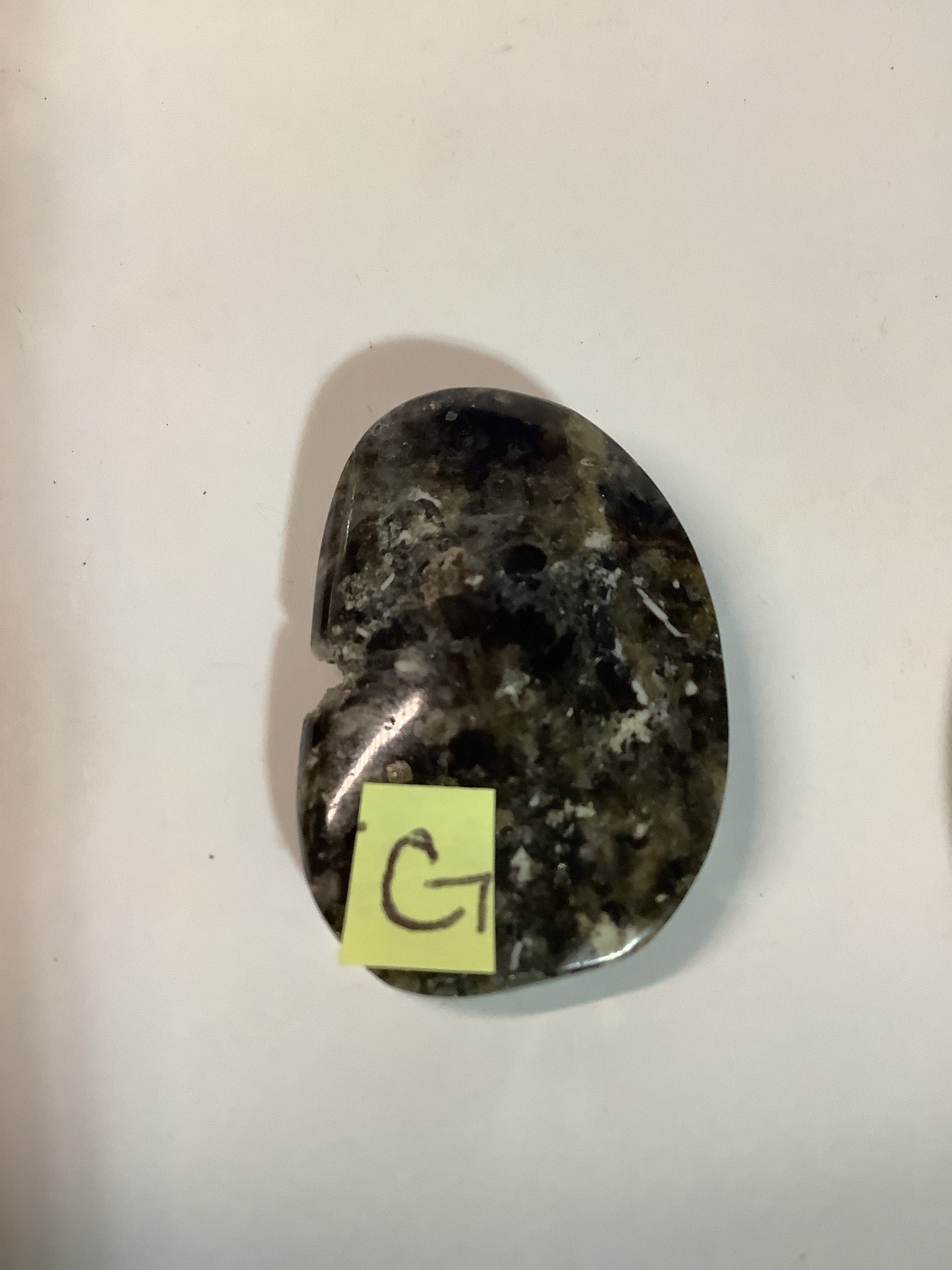 Arkansas Smoky Quartz Freeform Cabochon with Pyrite and Barite G