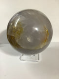 Blue Rose Quartz Sphere with Rainbow Flashes - 3lb 5oz
