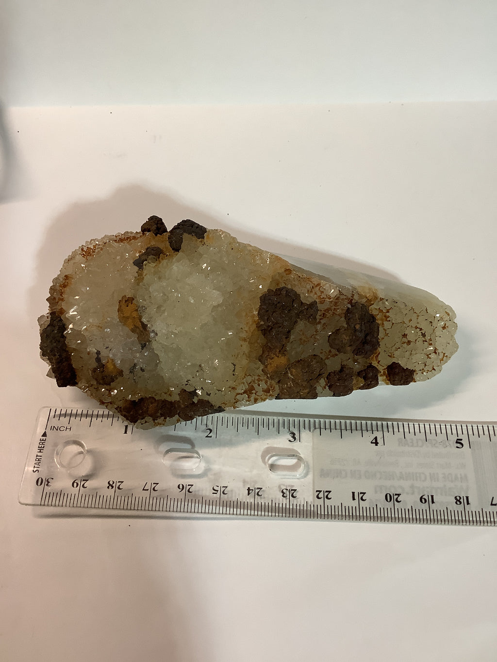 Missouri Druzy Quartz on Lacy Agate with Hematite - Specimen #6