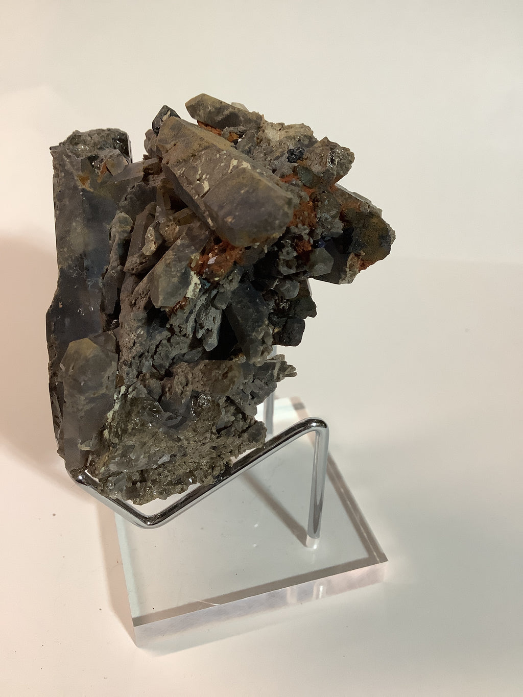 Arkansas Smoky Quartz Cluster with Rare Brookite - Specimen #5