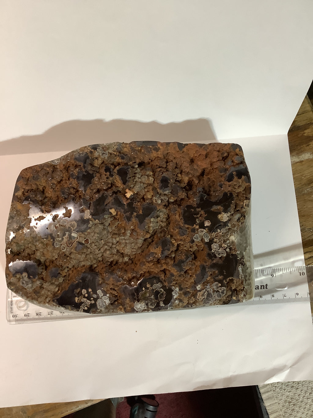 Missouri Hand-Polished Lacy Agate with Bronze Chalcedony, Hematite & Barite - Specimen #9