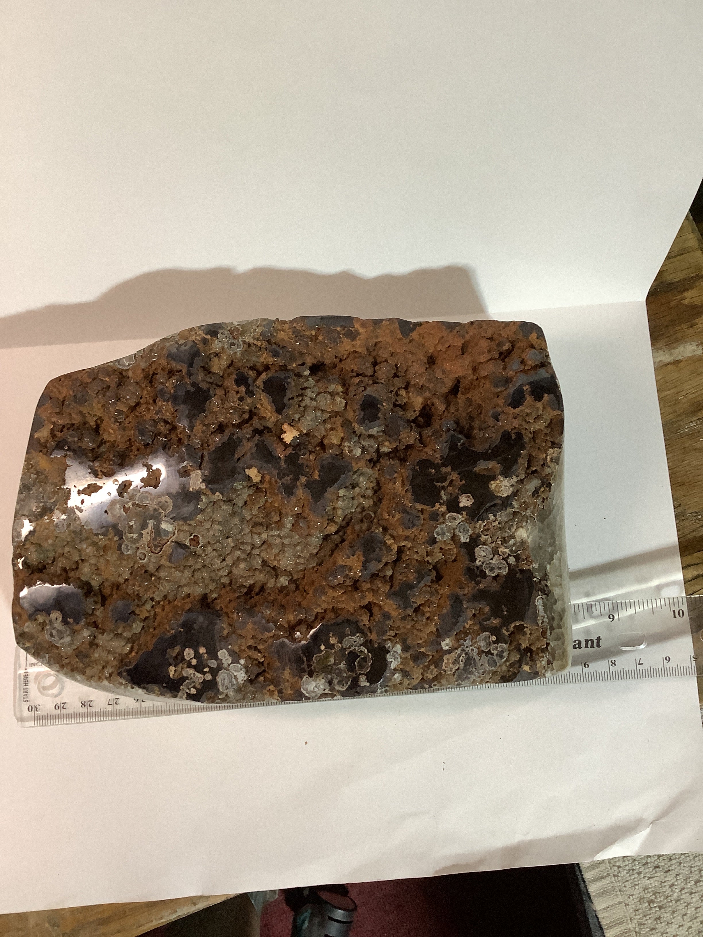 Missouri Hand-Polished Lacy Agate with Bronze Chalcedony, Hematite & Barite - Specimen #9