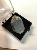 Arkansas Smoky Quartz Double Terminated Point with Oreo Phantom Caps - Acrylic Display Case