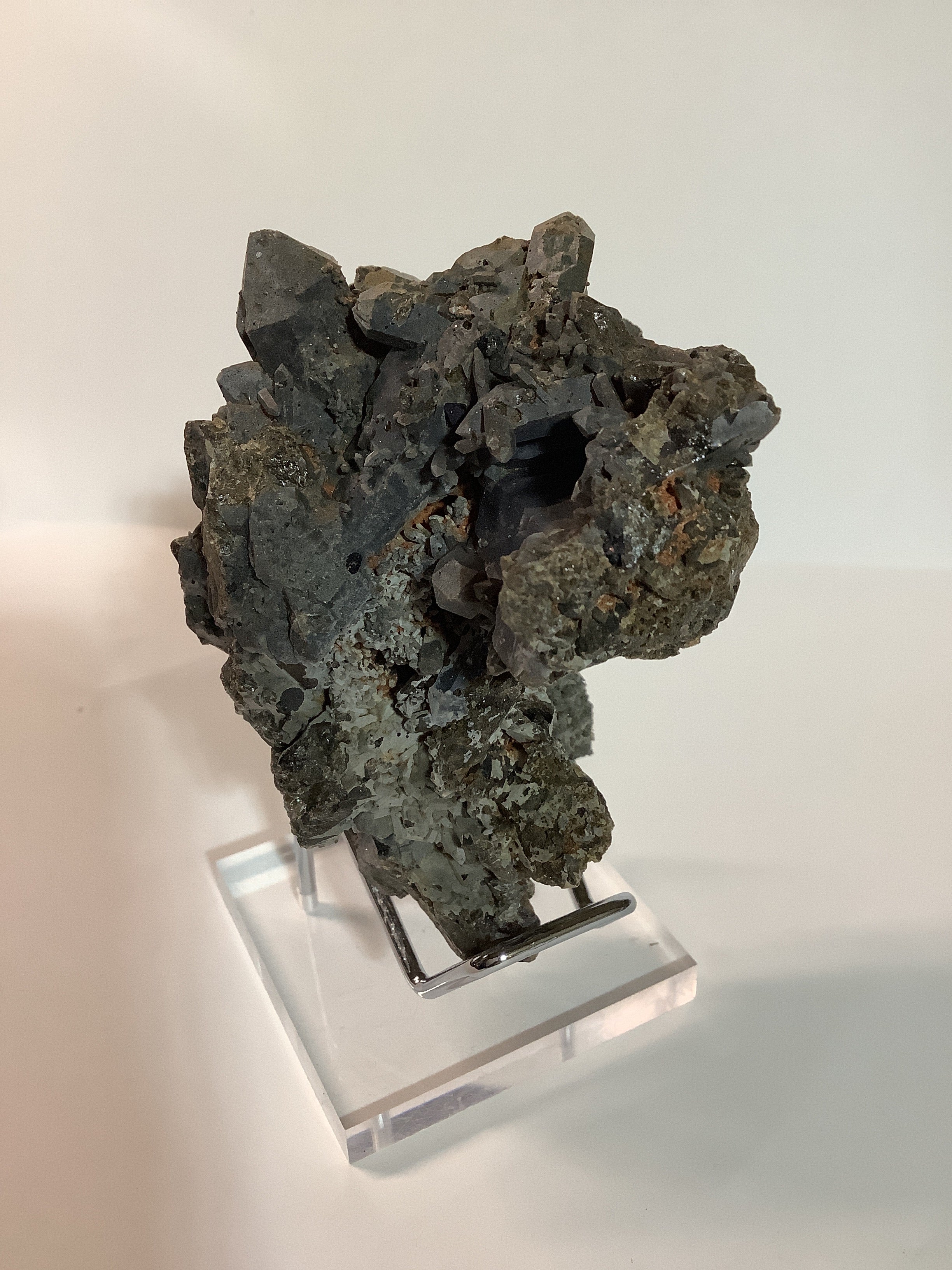 Arkansas Smoky Quartz Cluster with Rare Brookite - Specimen #1