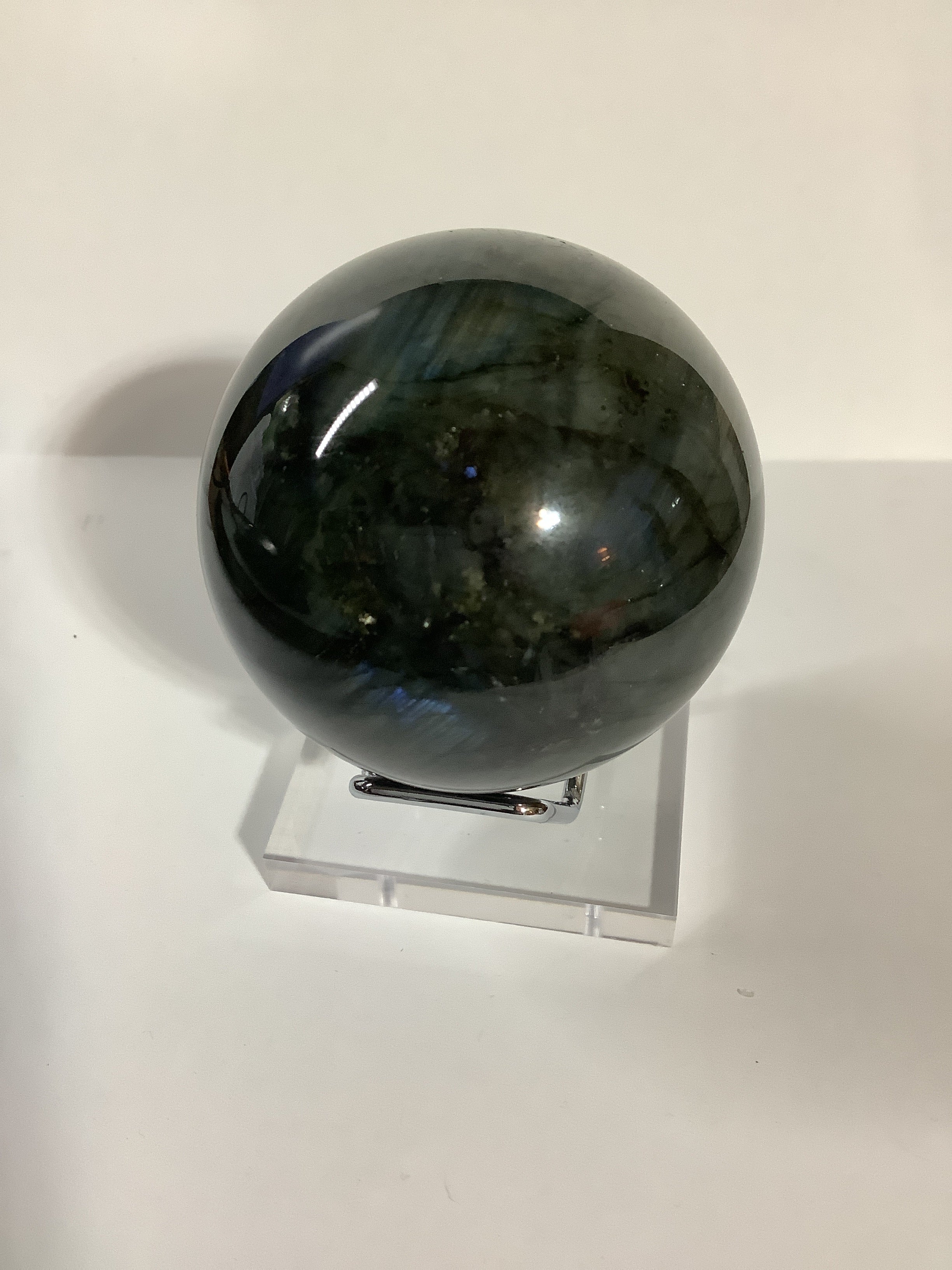 Labradorite Sphere with Gold, Blue, Purple and Red Flashes