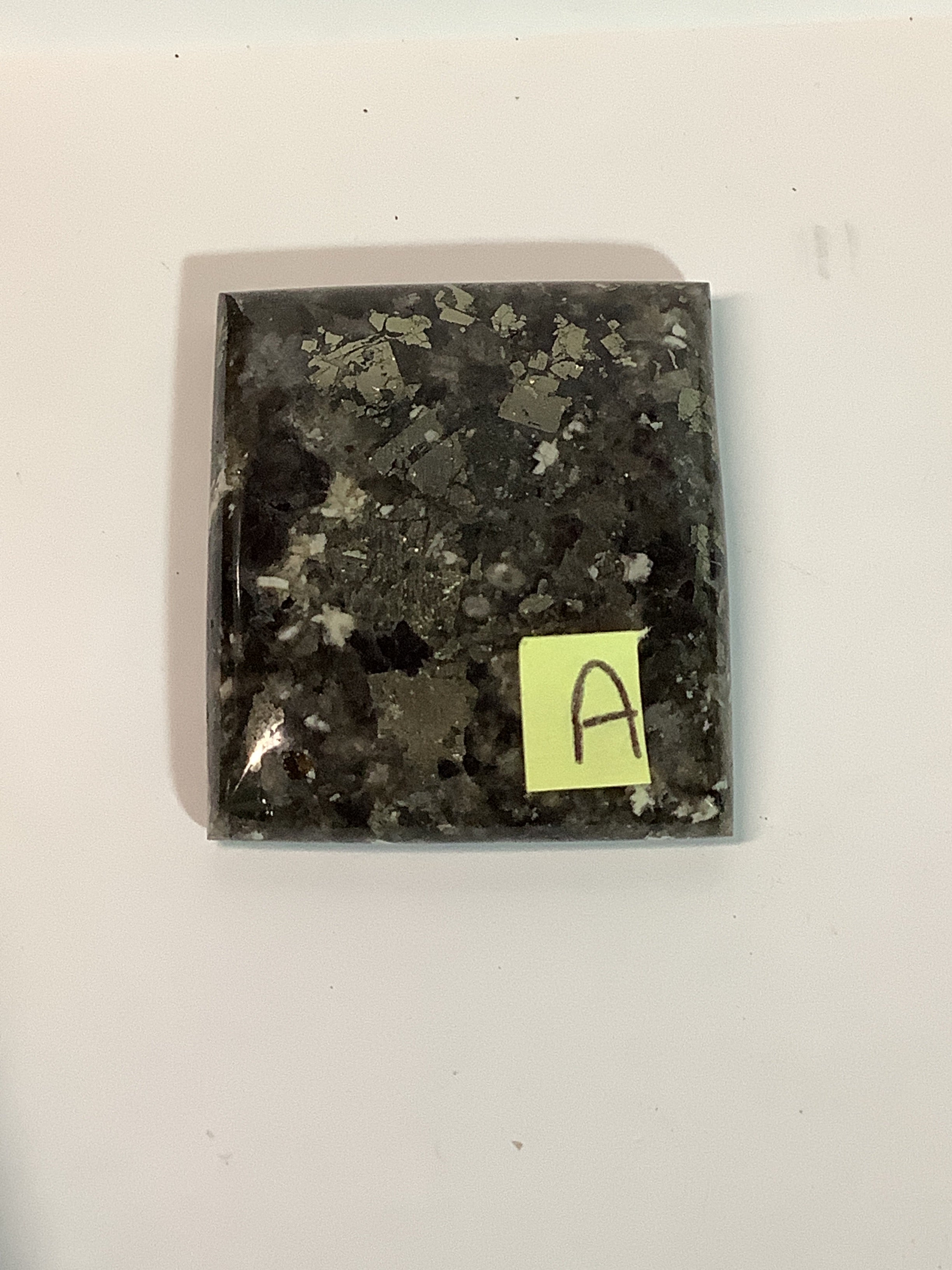 Arkansas Smoky Quartz Freeform Cabochon with Pyrite and Barite A