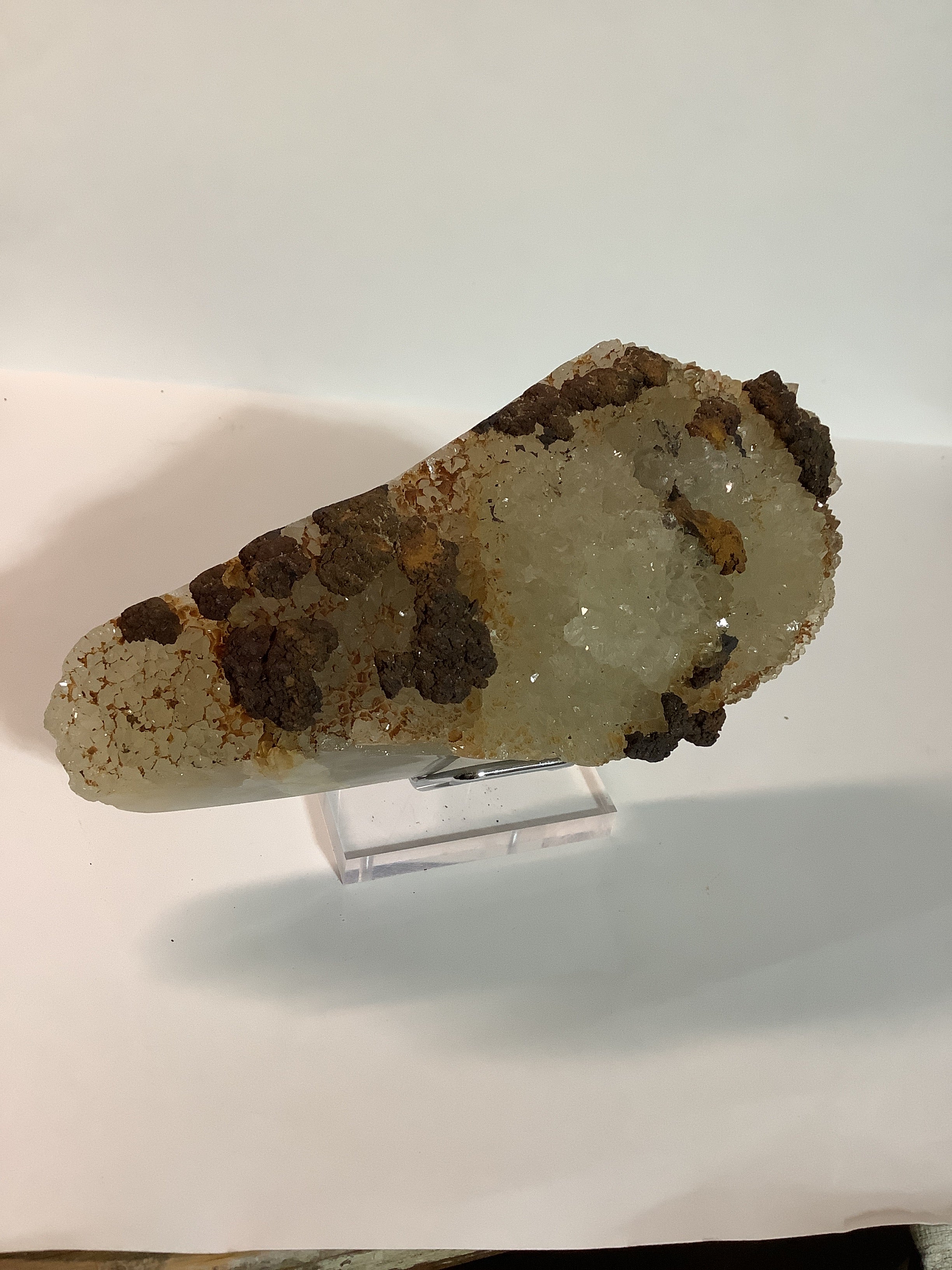Missouri Druzy Quartz on Lacy Agate with Hematite - Specimen #6