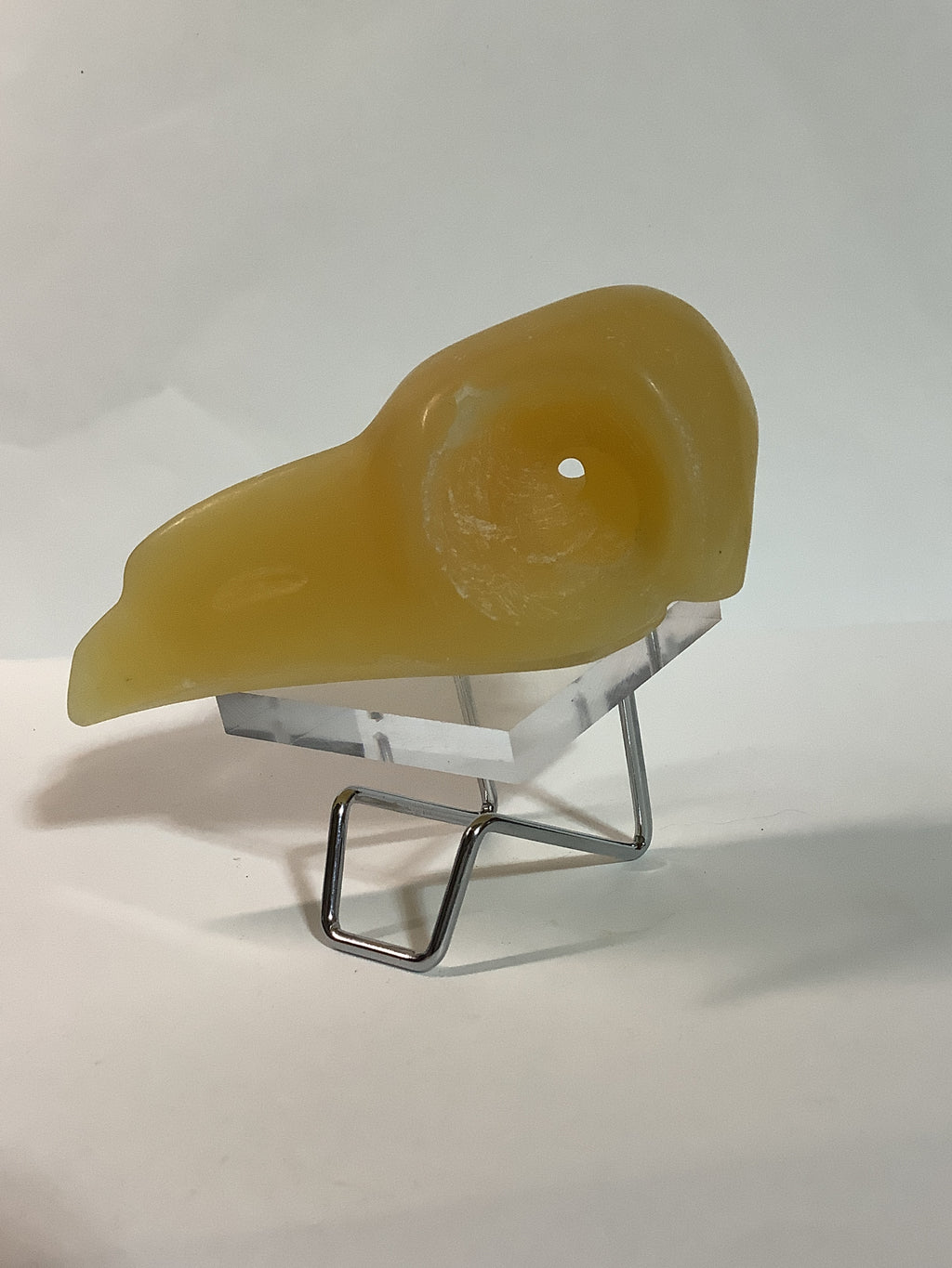Honey Calcite Crow Skull Carving - 4 inch