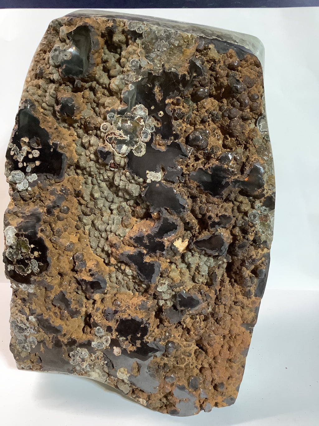 Missouri Hand-Polished Lacy Agate with Bronze Chalcedony, Hematite & Barite - Specimen #9