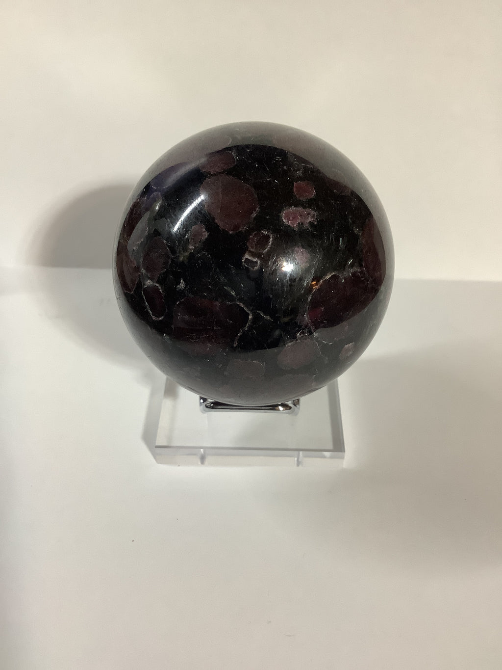 Astrophyllite and Garnet Sphere with Large Garnets