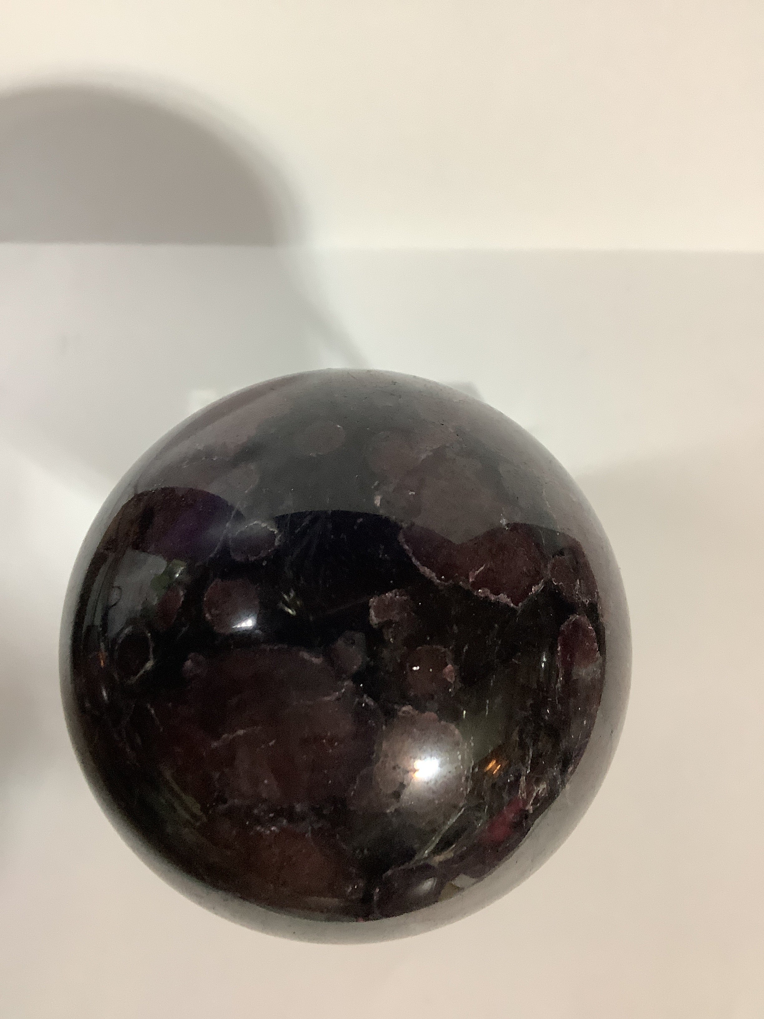 Astrophyllite and Garnet Sphere with Large Garnets