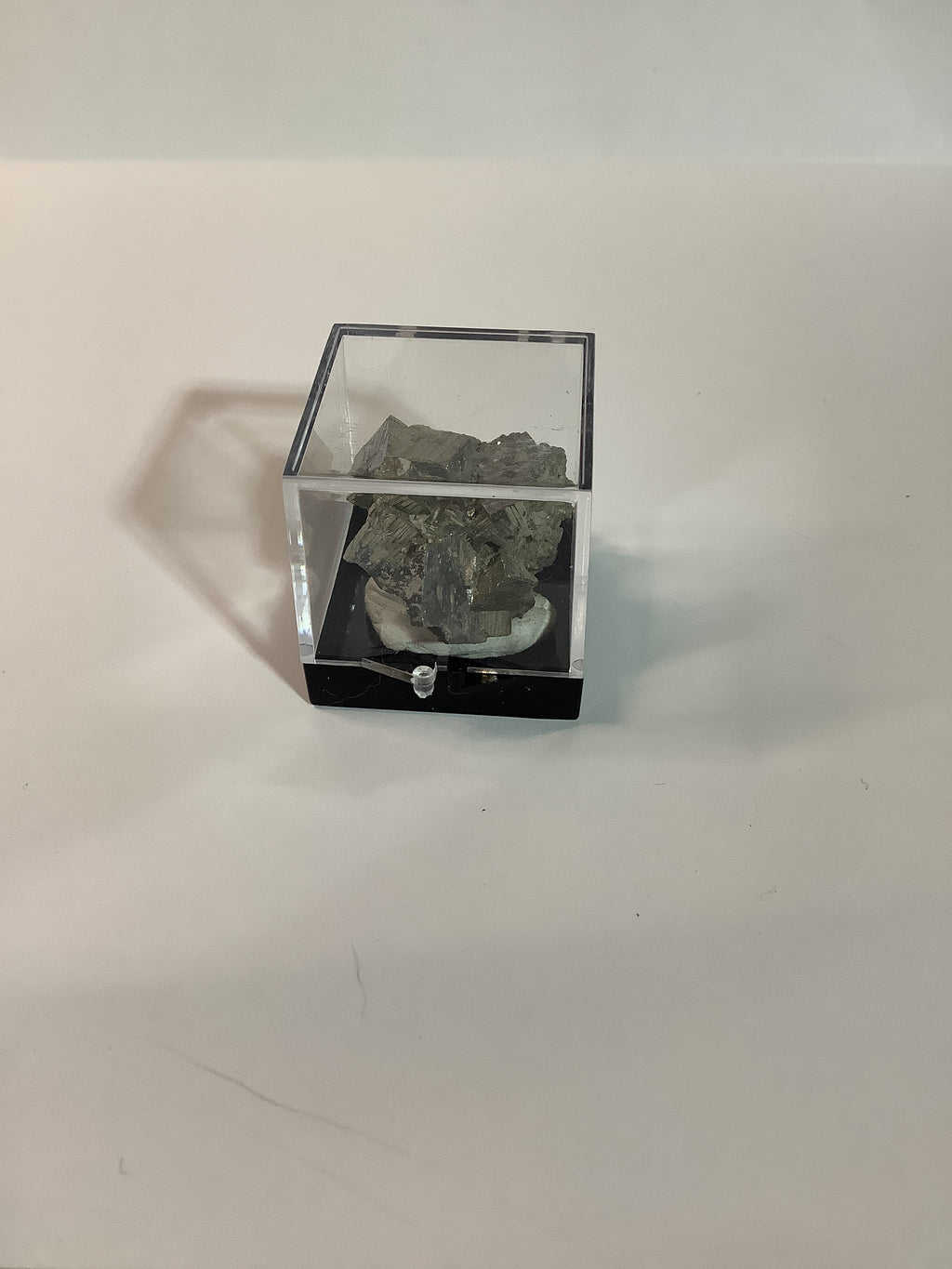 Arkansas Pyrite Cube Cluster in Acrylic Display Case - Specimen #6