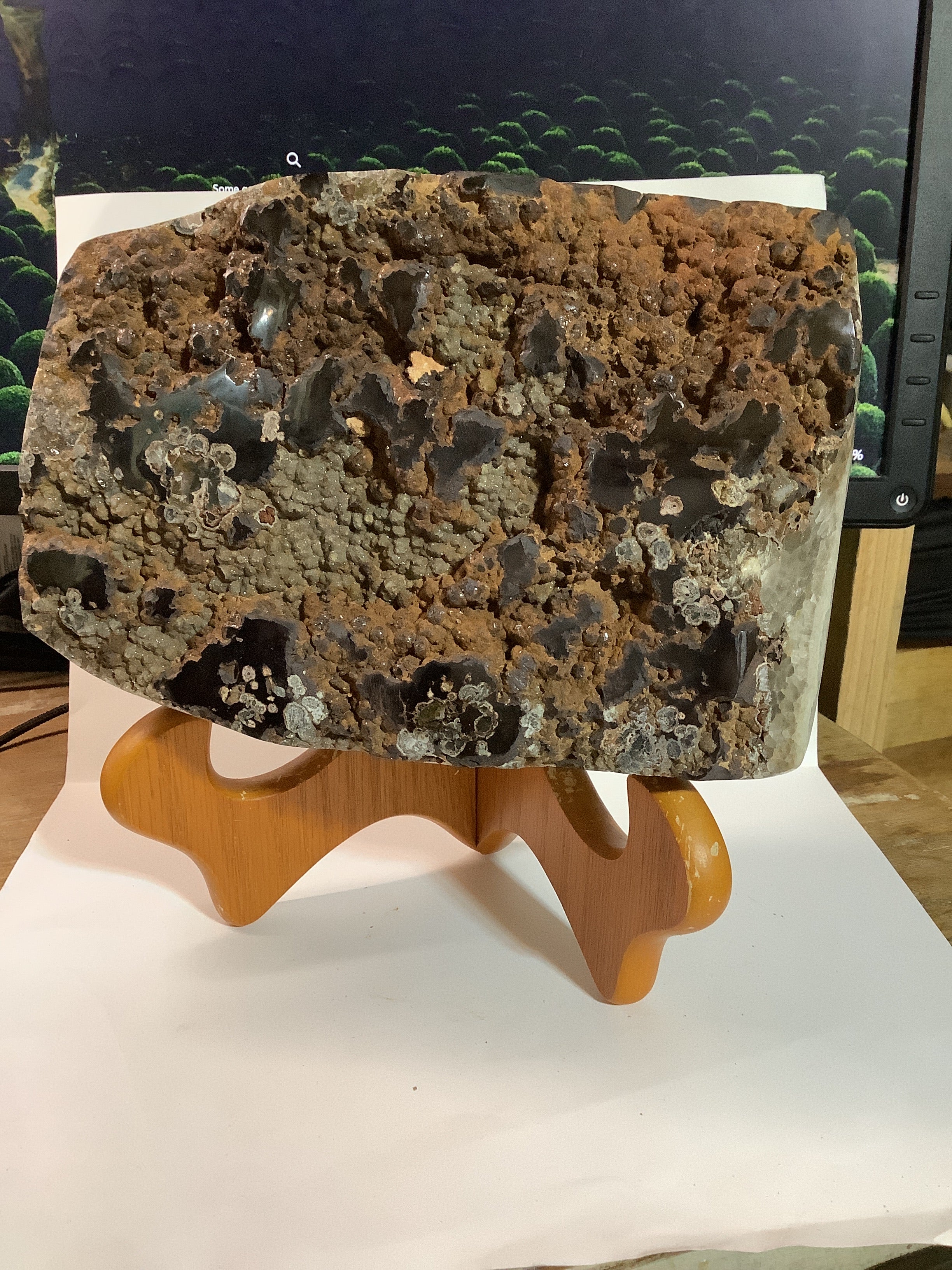 Missouri Hand-Polished Lacy Agate with Bronze Chalcedony, Hematite & Barite - Specimen #9