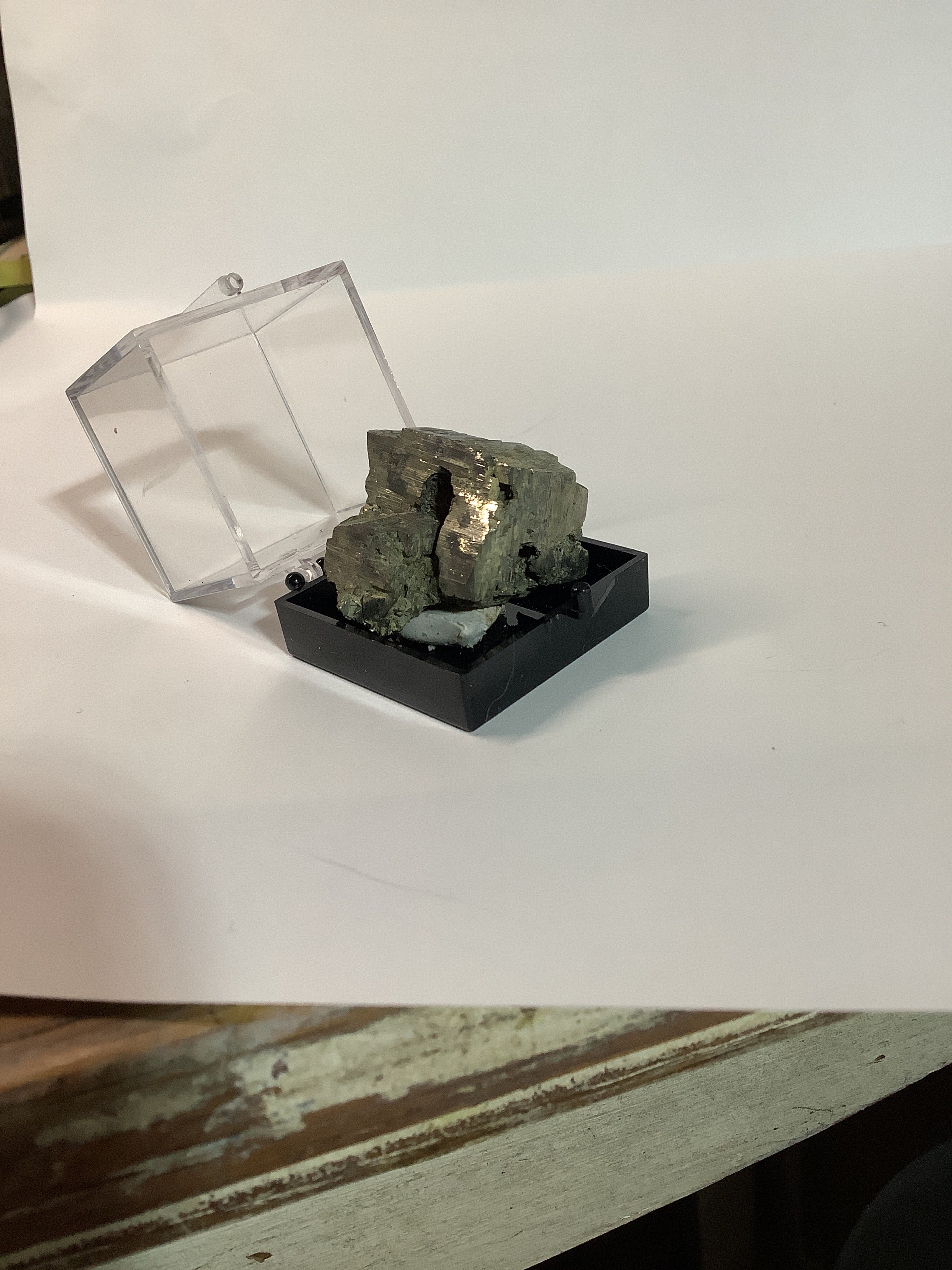 Arkansas Pyrite Cube in Acrylic Display Case - Specimen #4