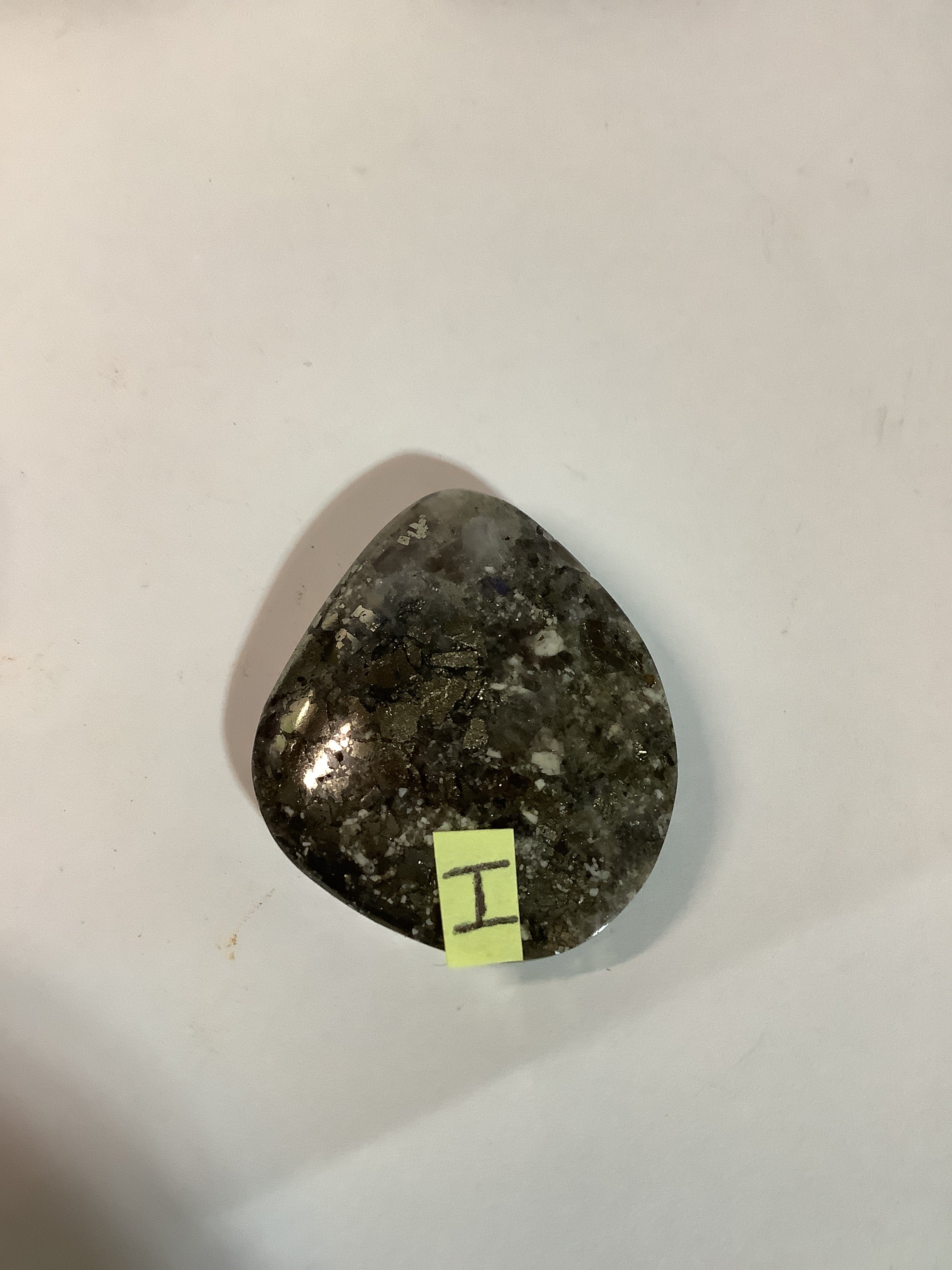Arkansas Smoky Quartz Freeform Cabochon with Pyrite and Barite I