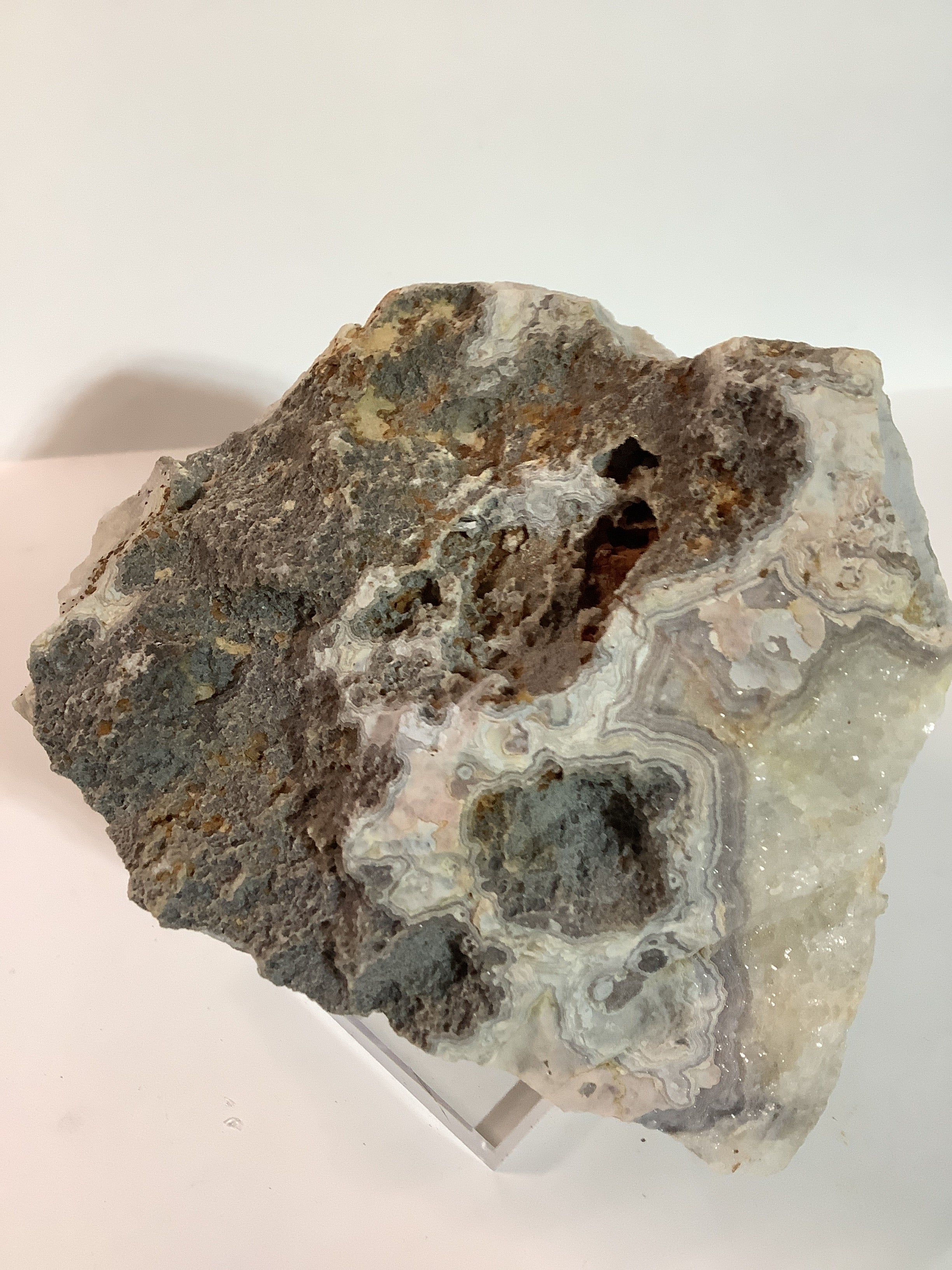 Missouri Druzy Quartz on Lacy Agate - Specimen #2