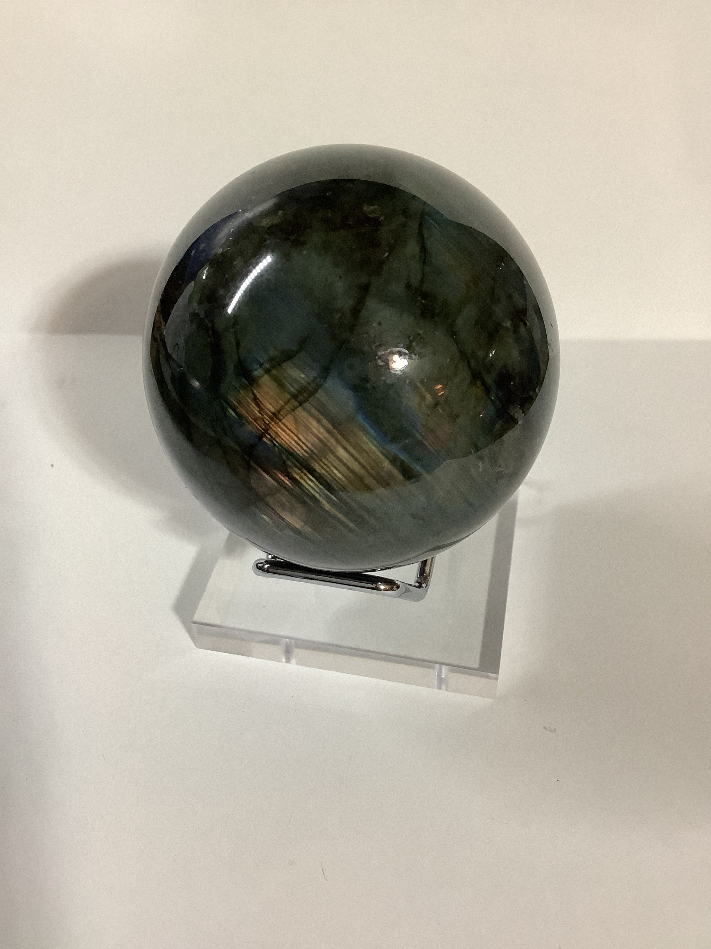 Labradorite Sphere with Gold, Blue, Purple and Red Flashes