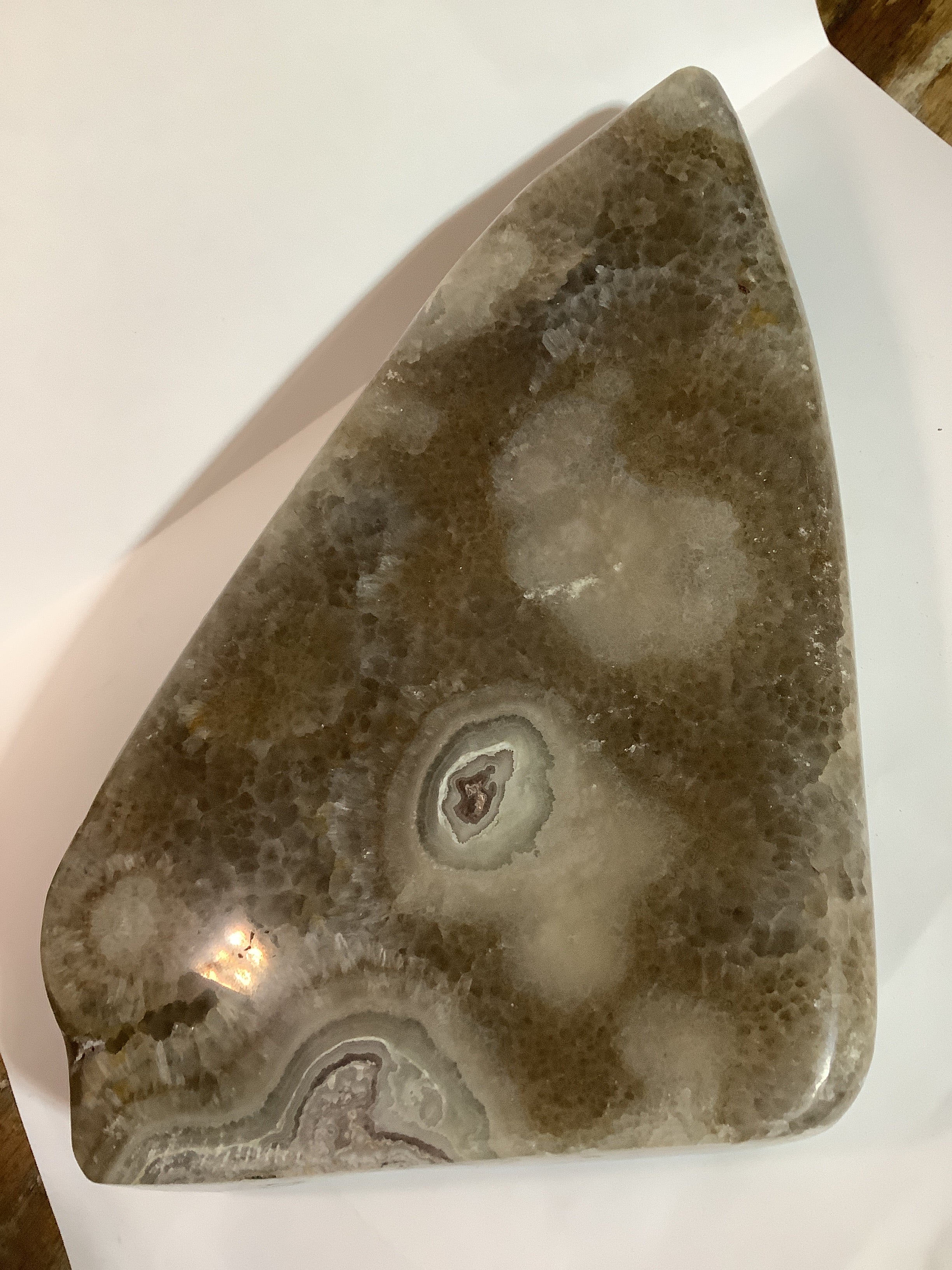 Missouri Hand-Polished Lacy Agate with Agate Eyes - Specimen #8