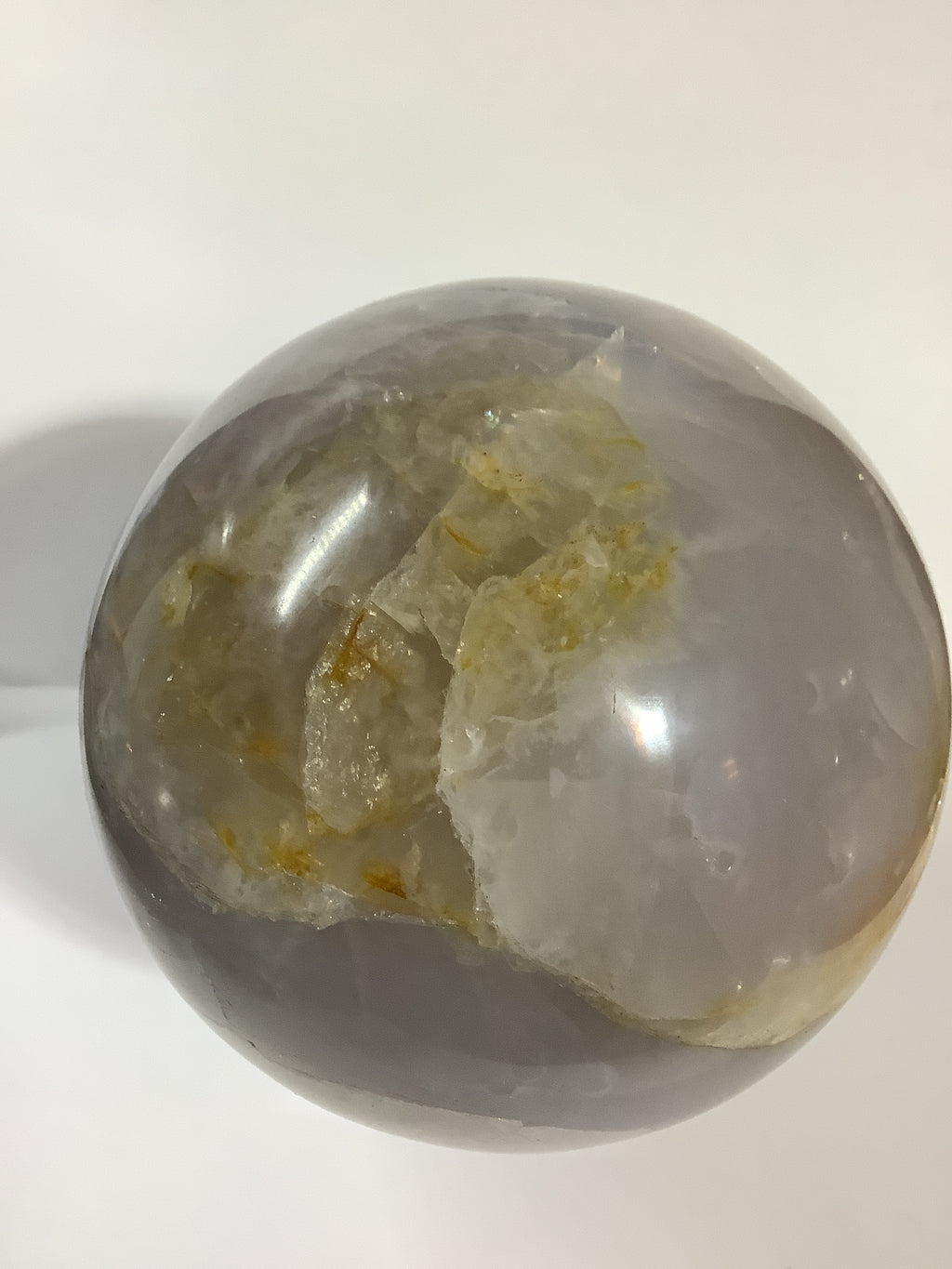 Blue Rose Quartz Sphere with Rainbow Flashes - 3lb 5oz