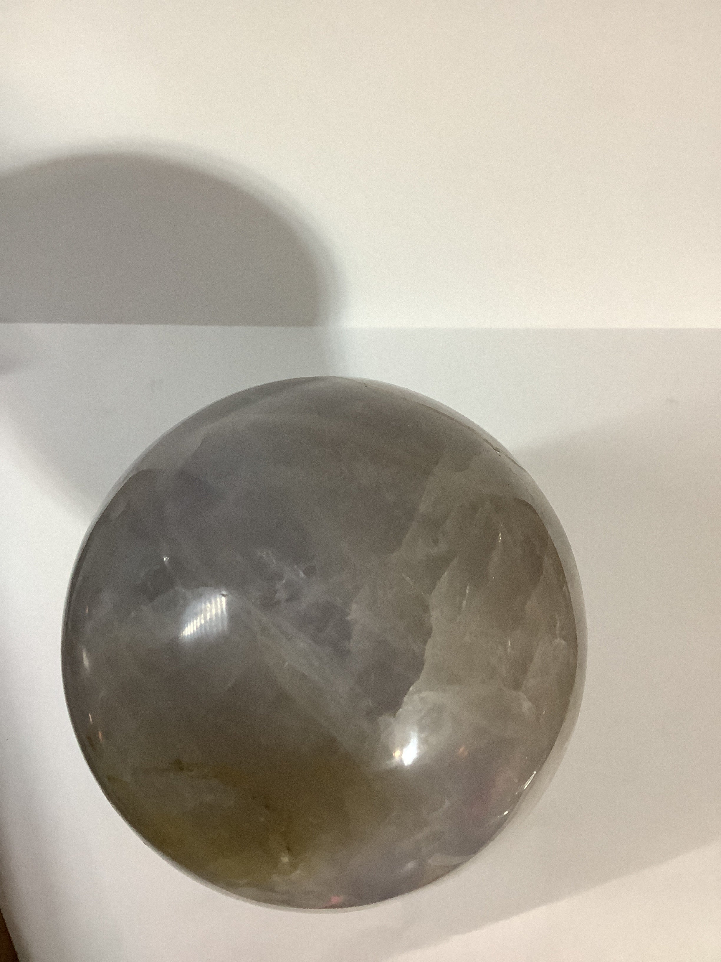 Blue Rose Quartz Sphere with Rainbow Flashes - 3lb 5oz