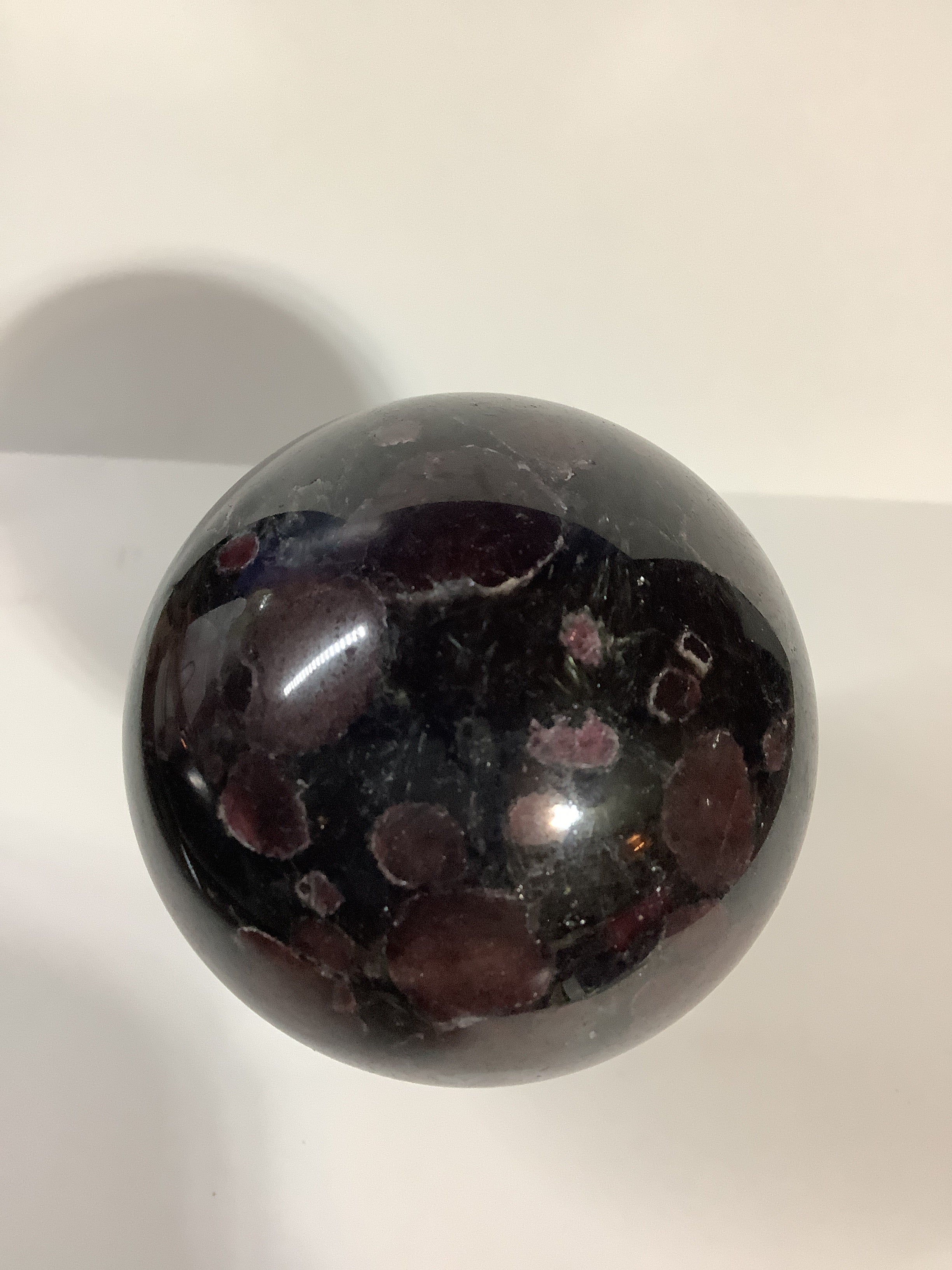 Astrophyllite and Garnet Sphere with Large Garnets